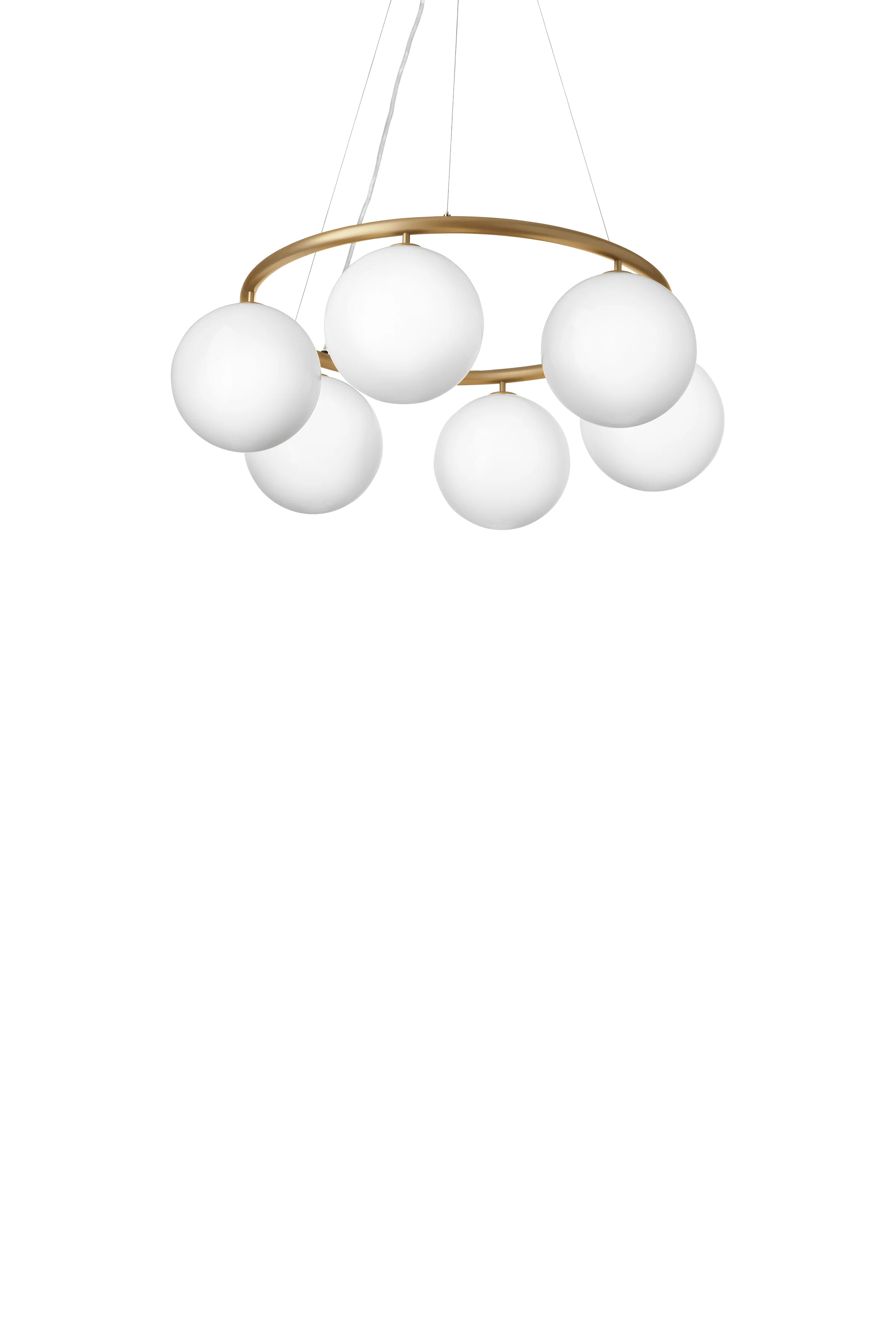 Lampa wisząca MIIRA 6 CIRCULAR mosiężny z opalowym szkłem - Image 5