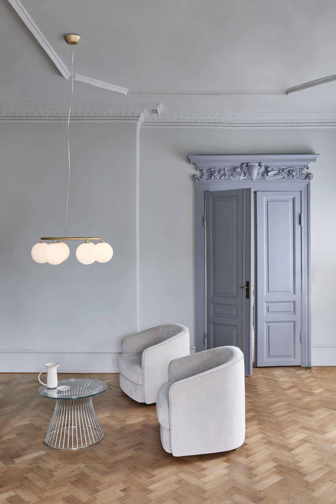 Lampa wisząca MIIRA 6 CIRCULAR mosiężny z opalowym szkłem - Image 6