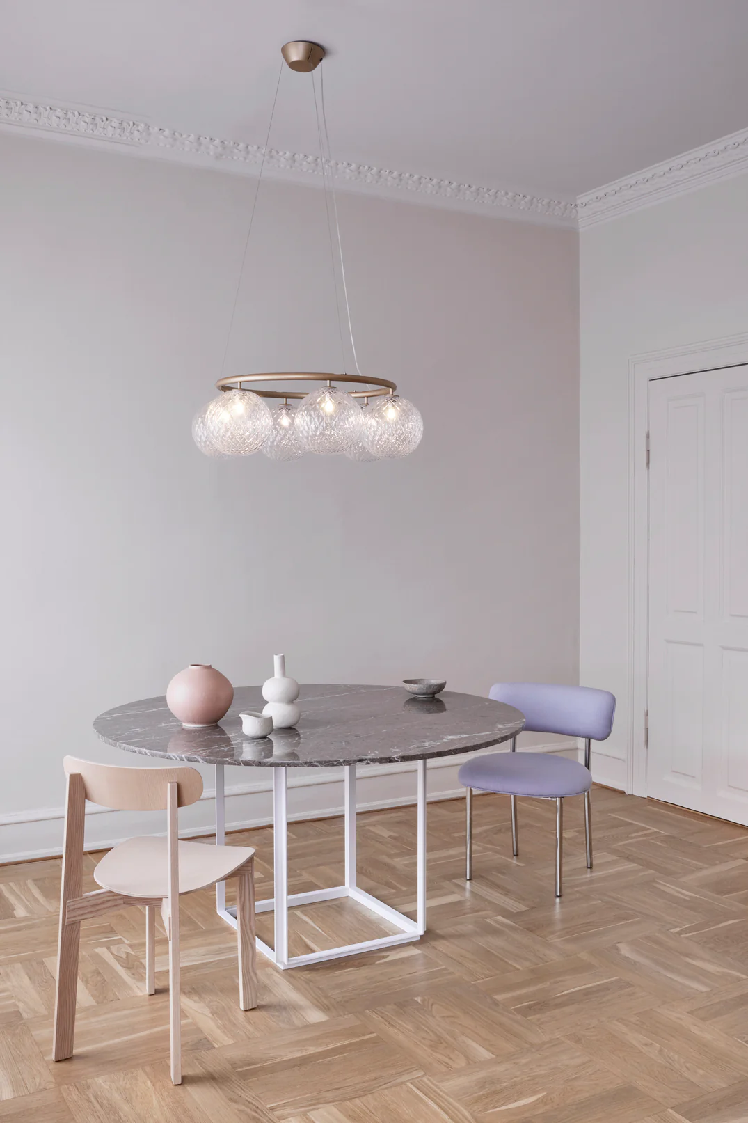 Lampa wisząca MIIRA 6 CIRCULAR mosiężny z transparentnym szkłem - Image 2