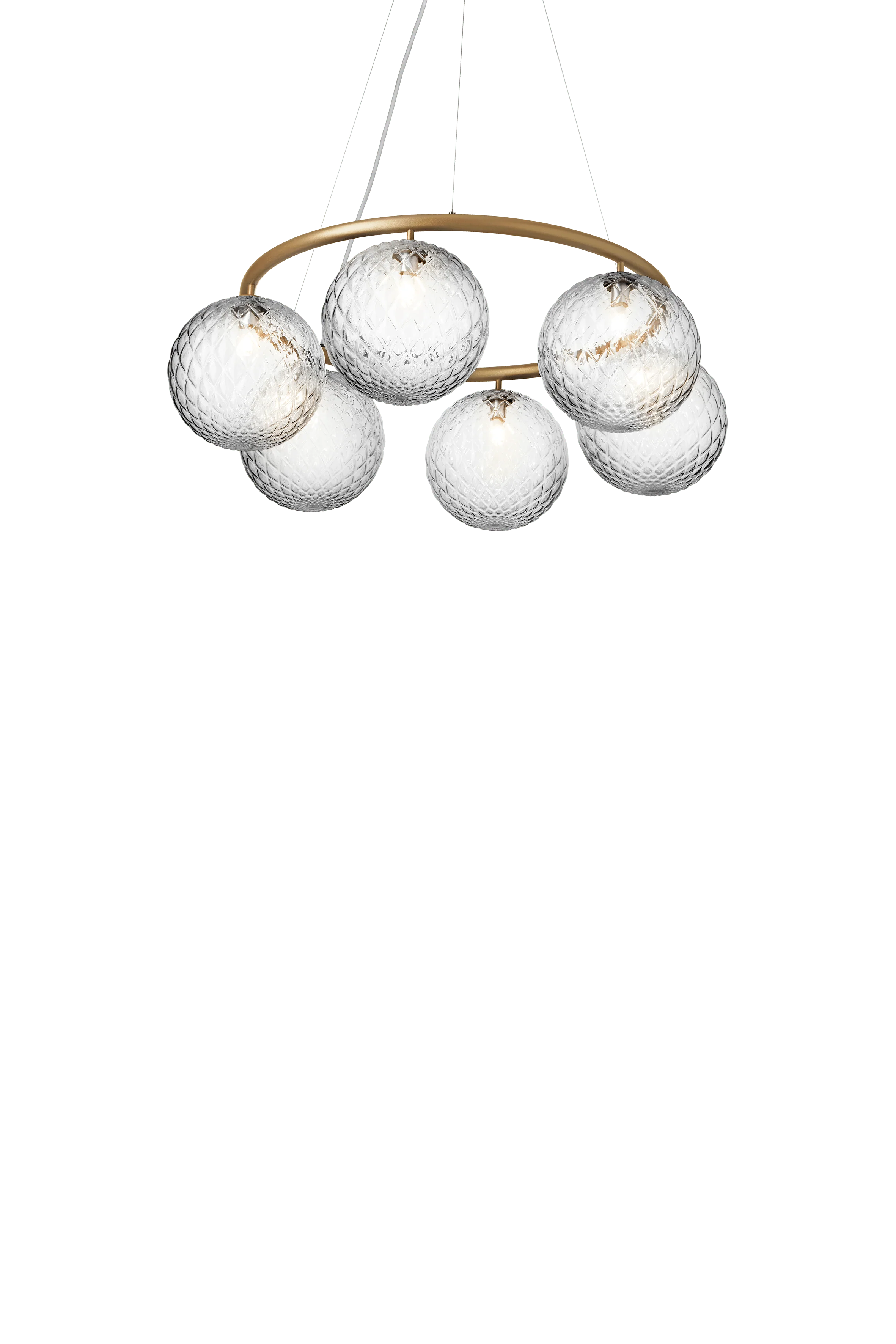 Lampa wisząca MIIRA 6 CIRCULAR mosiężny z transparentnym szkłem - Image 3