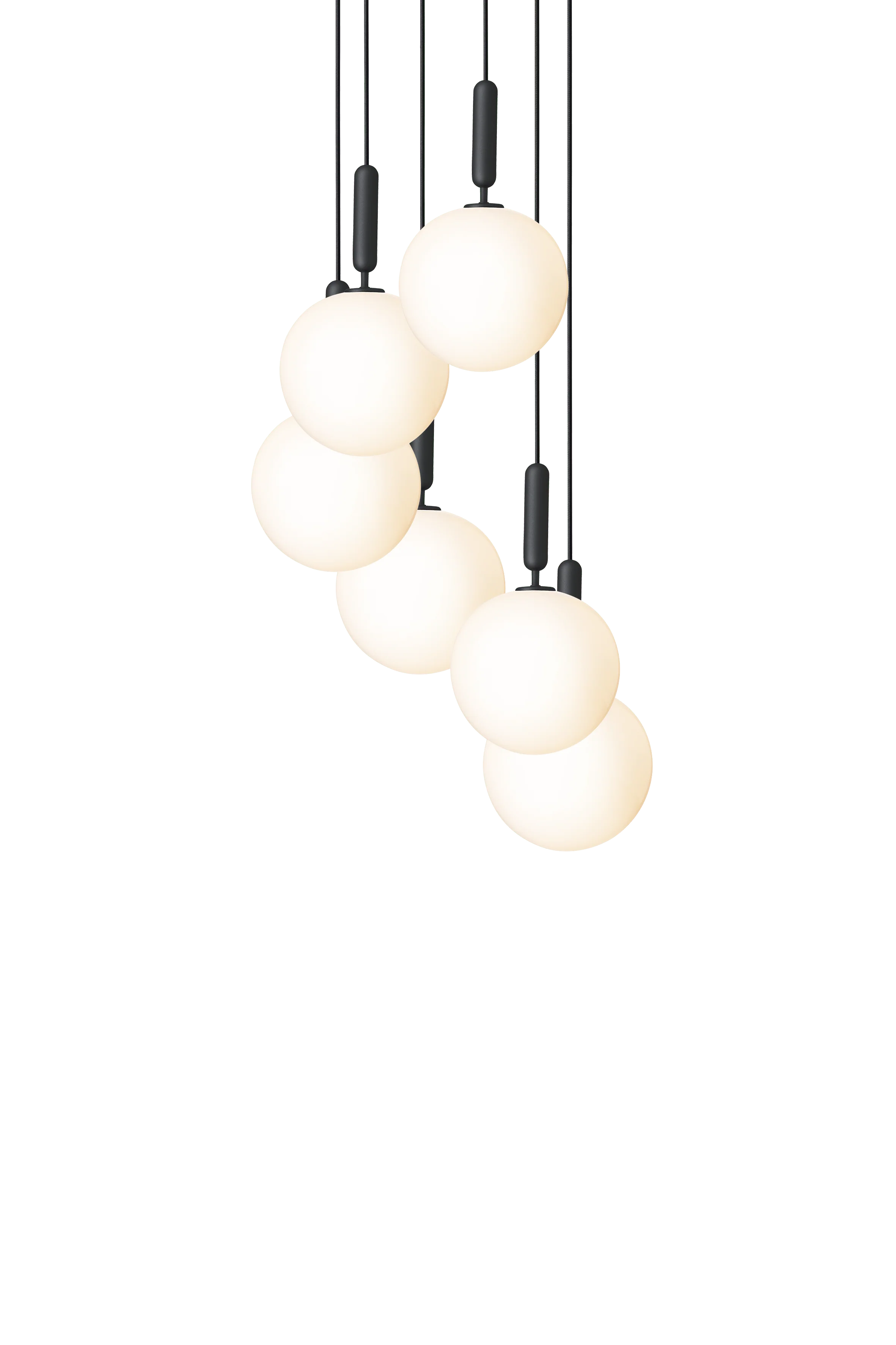 Lampa wisząca MIIRA 6 grafitowy z opalowym szkłem - Image 3