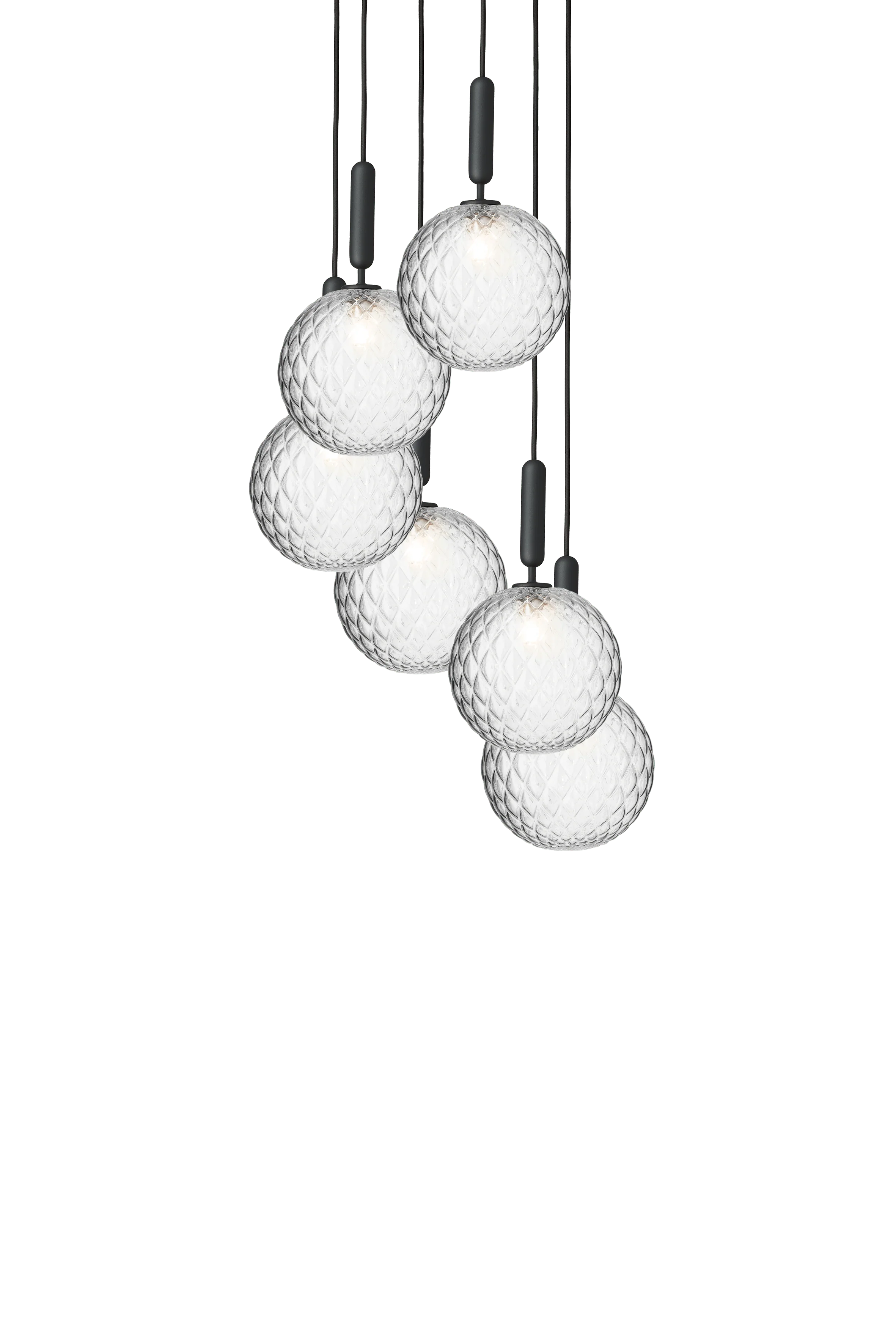 Lampa wisząca MIIRA 6 grafitowy z transparentnym szkłem - Image 3
