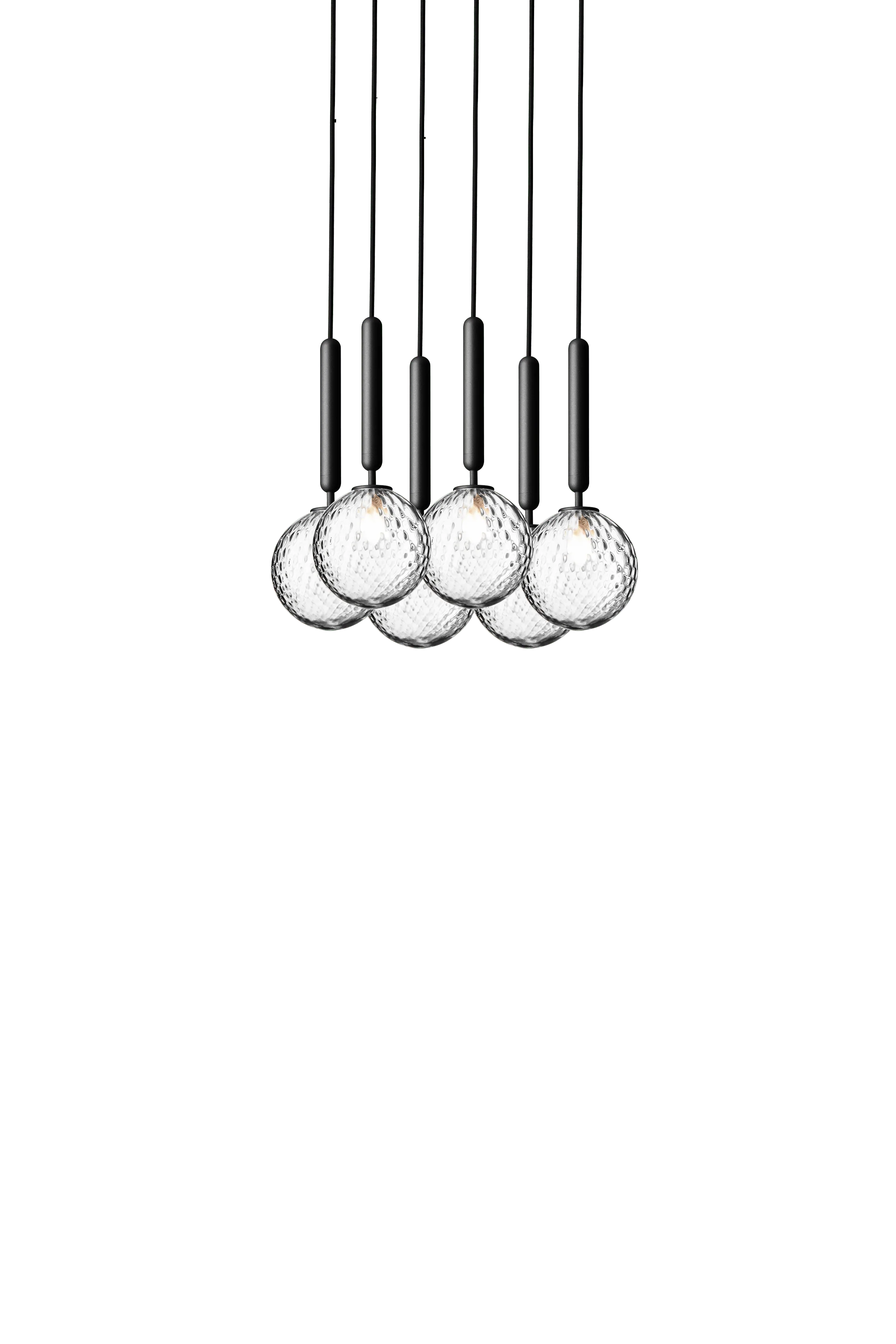 Lampa wisząca MIIRA 6 grafitowy z transparentnym szkłem - Image 5