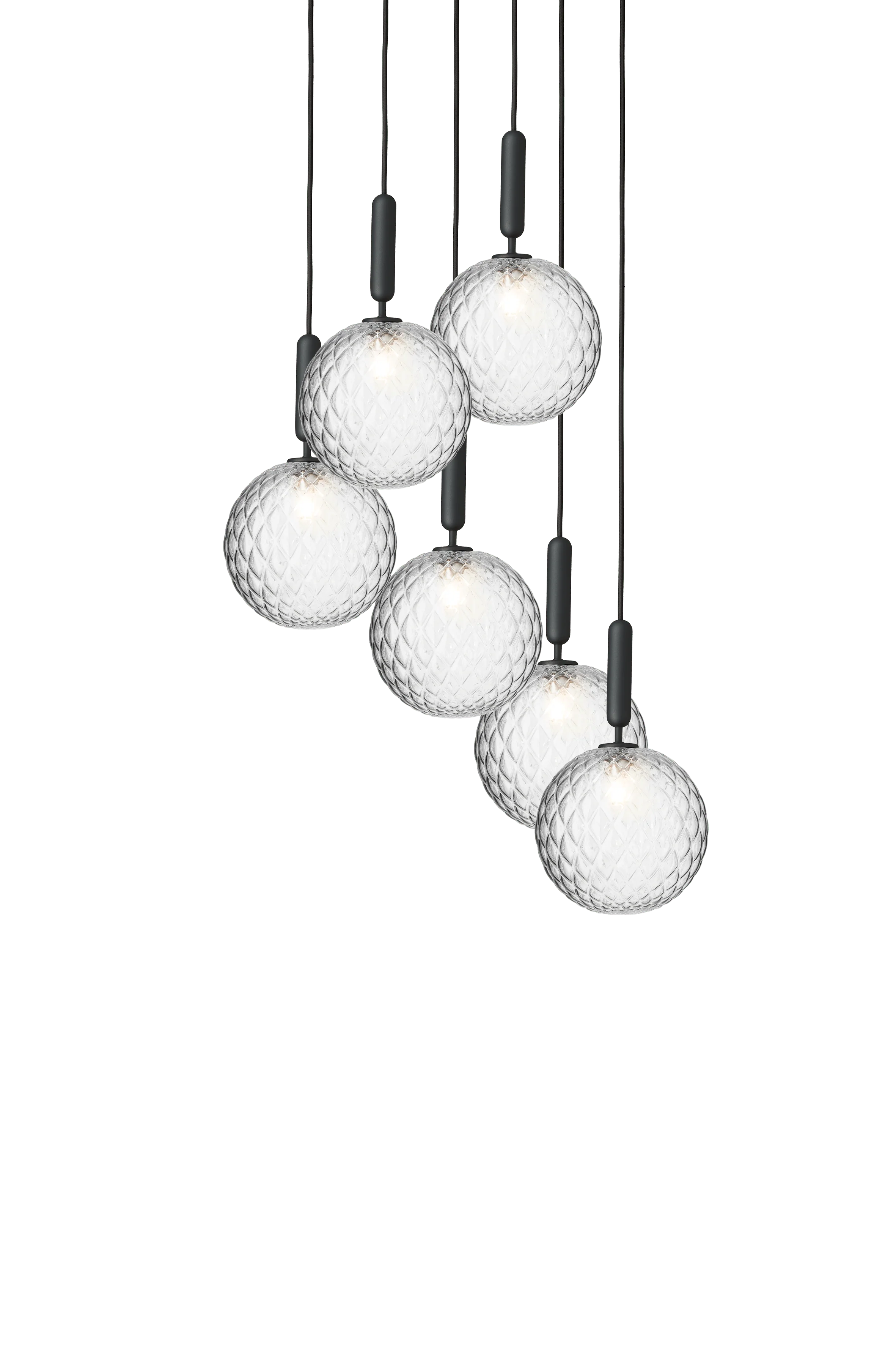 Lampa wisząca MIIRA 6 grafitowy z transparentnym szkłem - Image 6