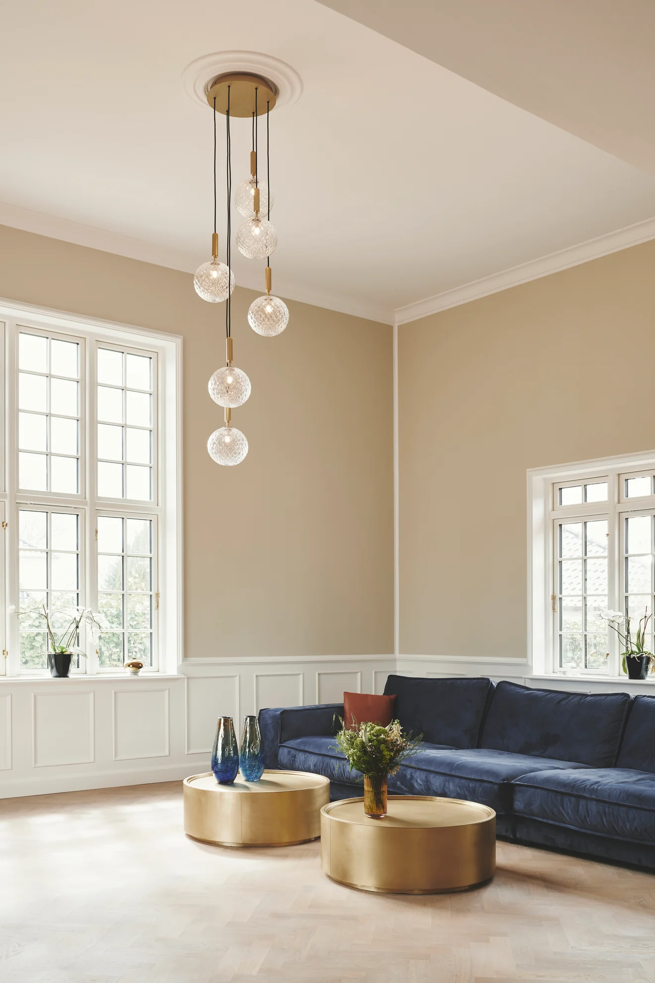 Lampa wisząca MIIRA 6 mosiężny z transparentnym szkłem - Image 2