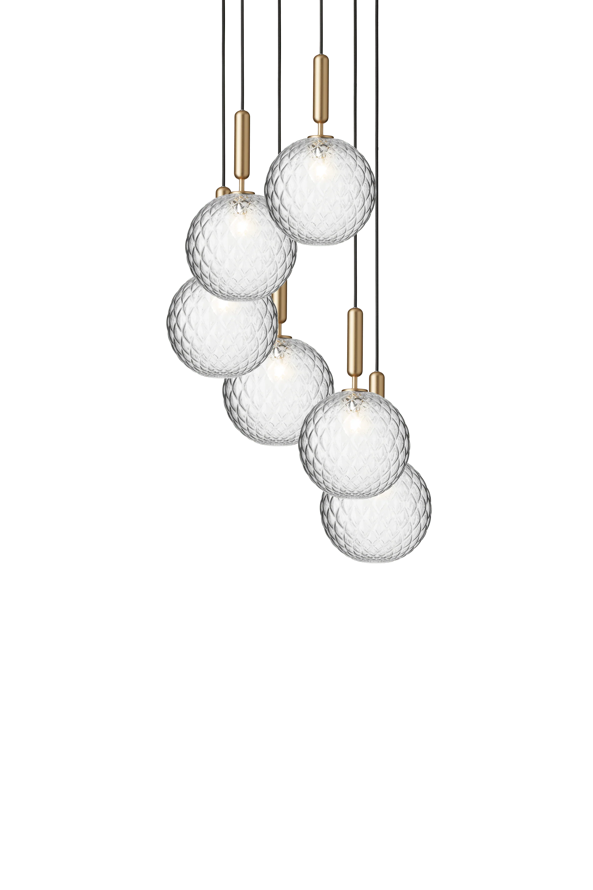 Lampa wisząca MIIRA 6 mosiężny z transparentnym szkłem - Image 3