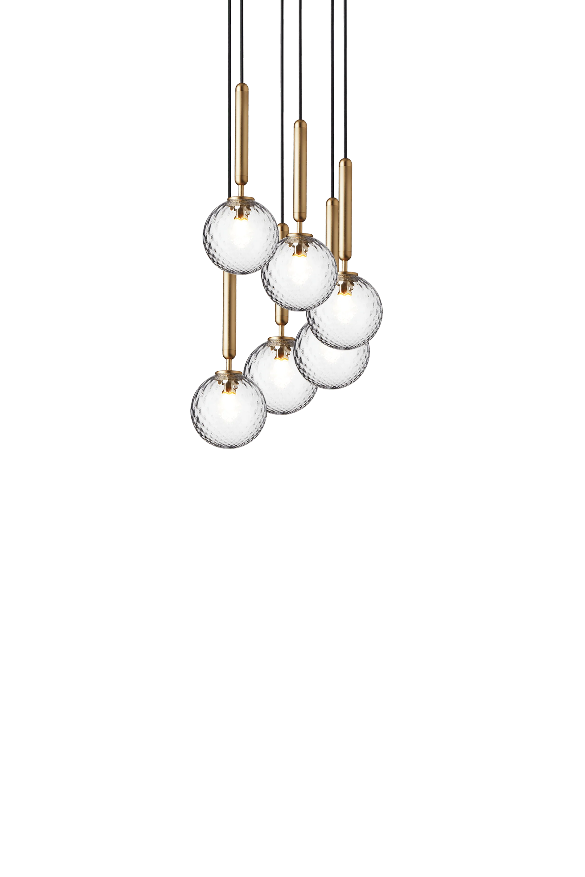 Lampa wisząca MIIRA 6 mosiężny z transparentnym szkłem - Image 6