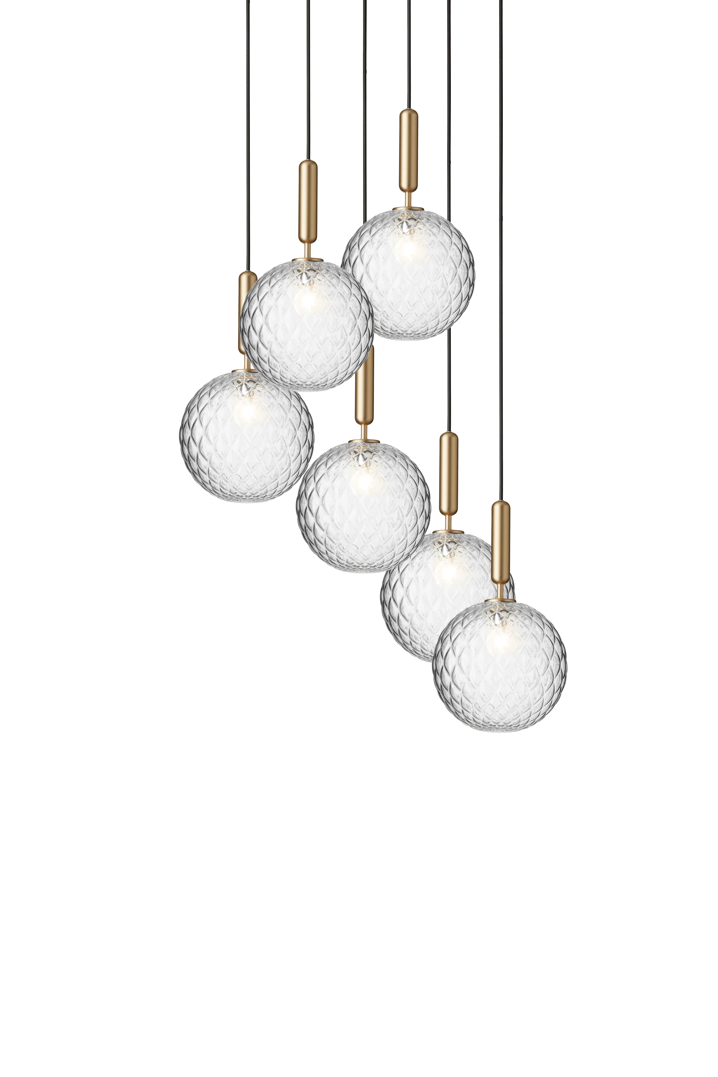 Lampa wisząca MIIRA 6 mosiężny z transparentnym szkłem - Image 9