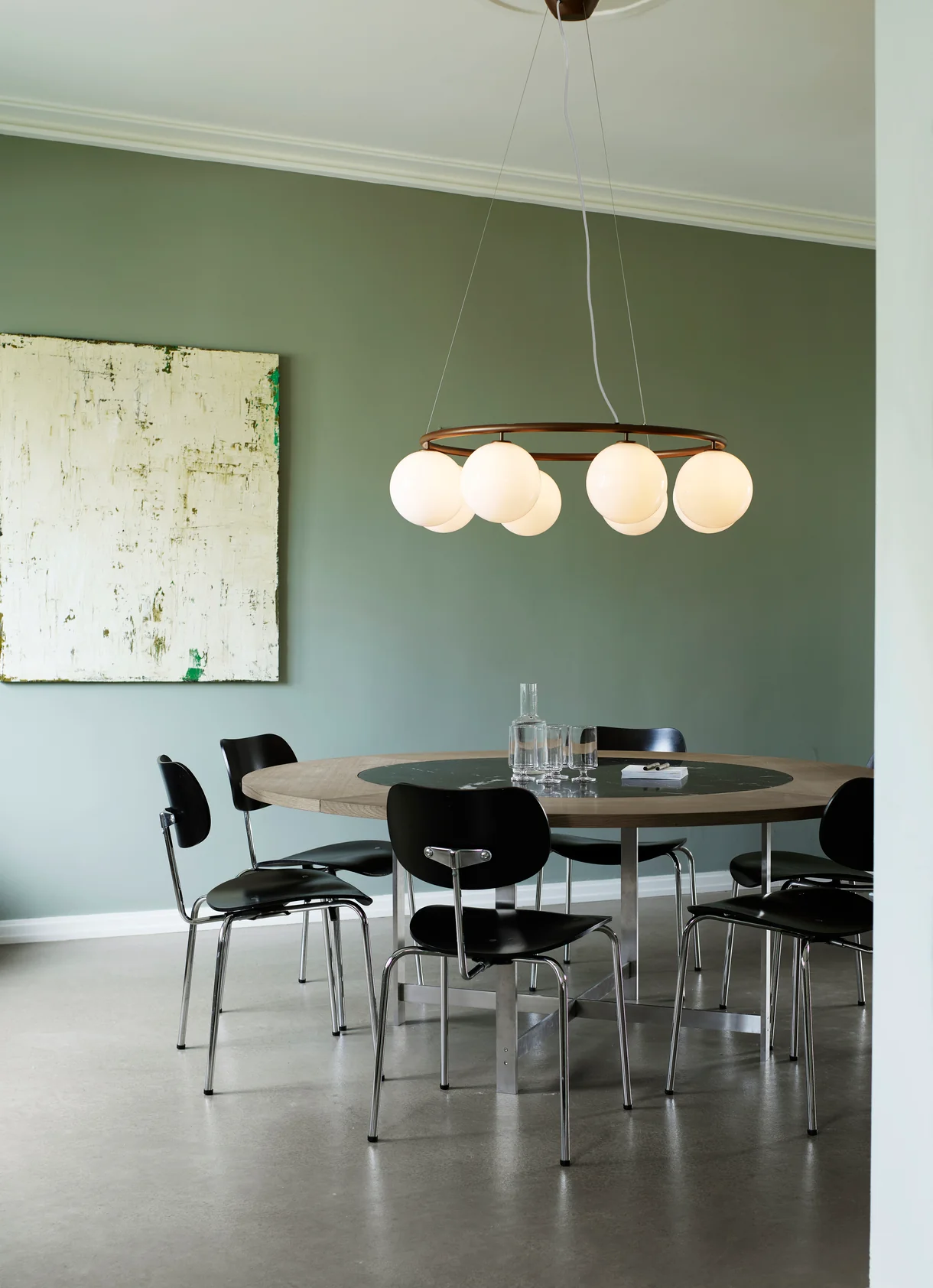 Lampa wisząca MIIRA 8 CIRCULAR ciemnobrązowy z opalowym szkłem - Image 2