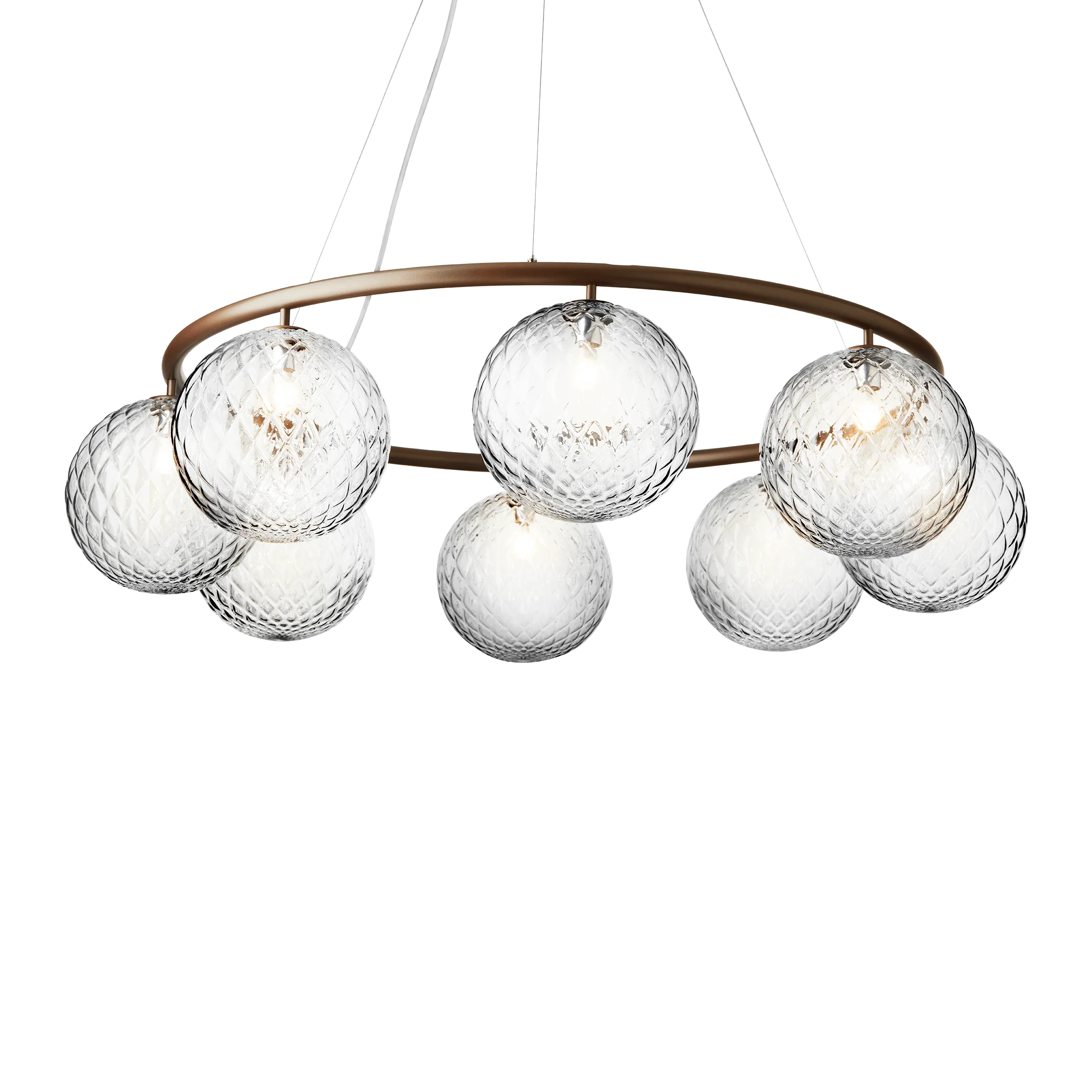 Lampa wisząca MIIRA 8 CIRCULAR ciemnobrązowy z transparentnym szkłem