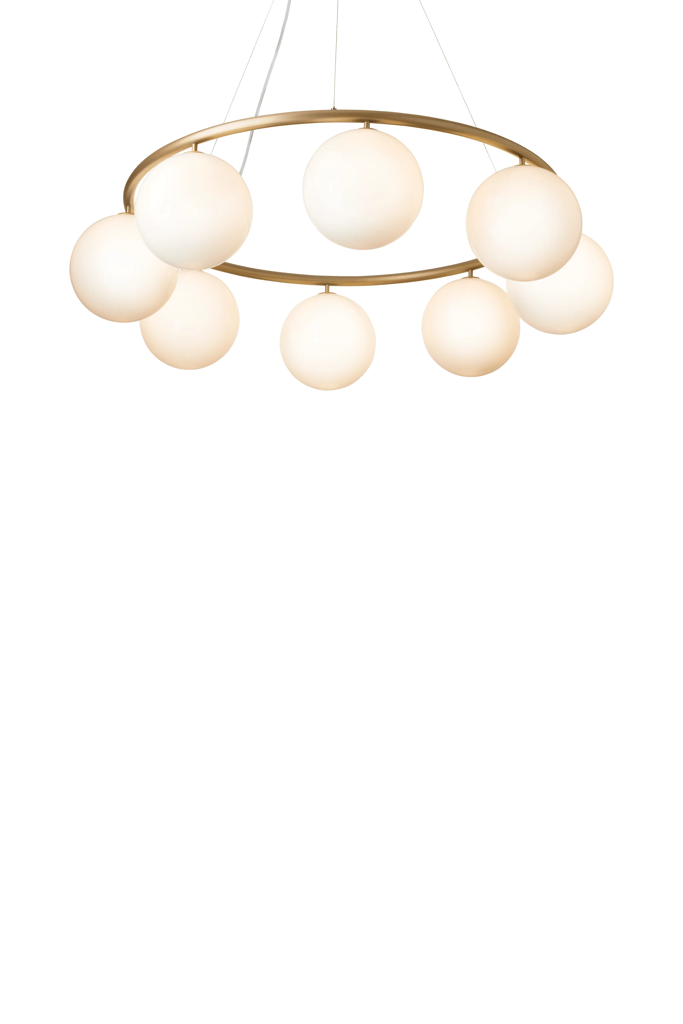 Lampa wisząca MIIRA 8 CIRCULAR mosiężny z opalowym szkłem - Image 4