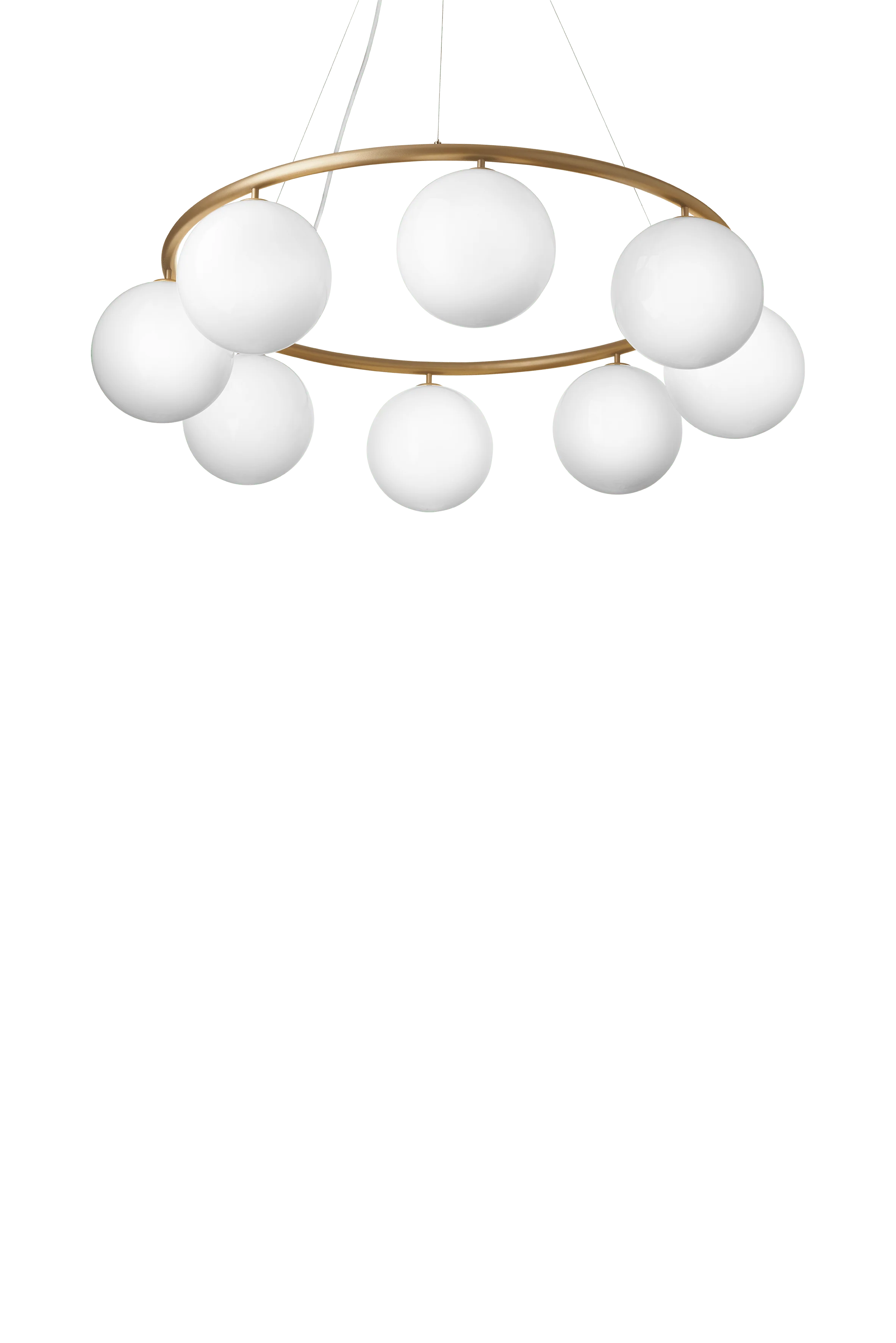 Lampa wisząca MIIRA 8 CIRCULAR mosiężny z opalowym szkłem - Image 8