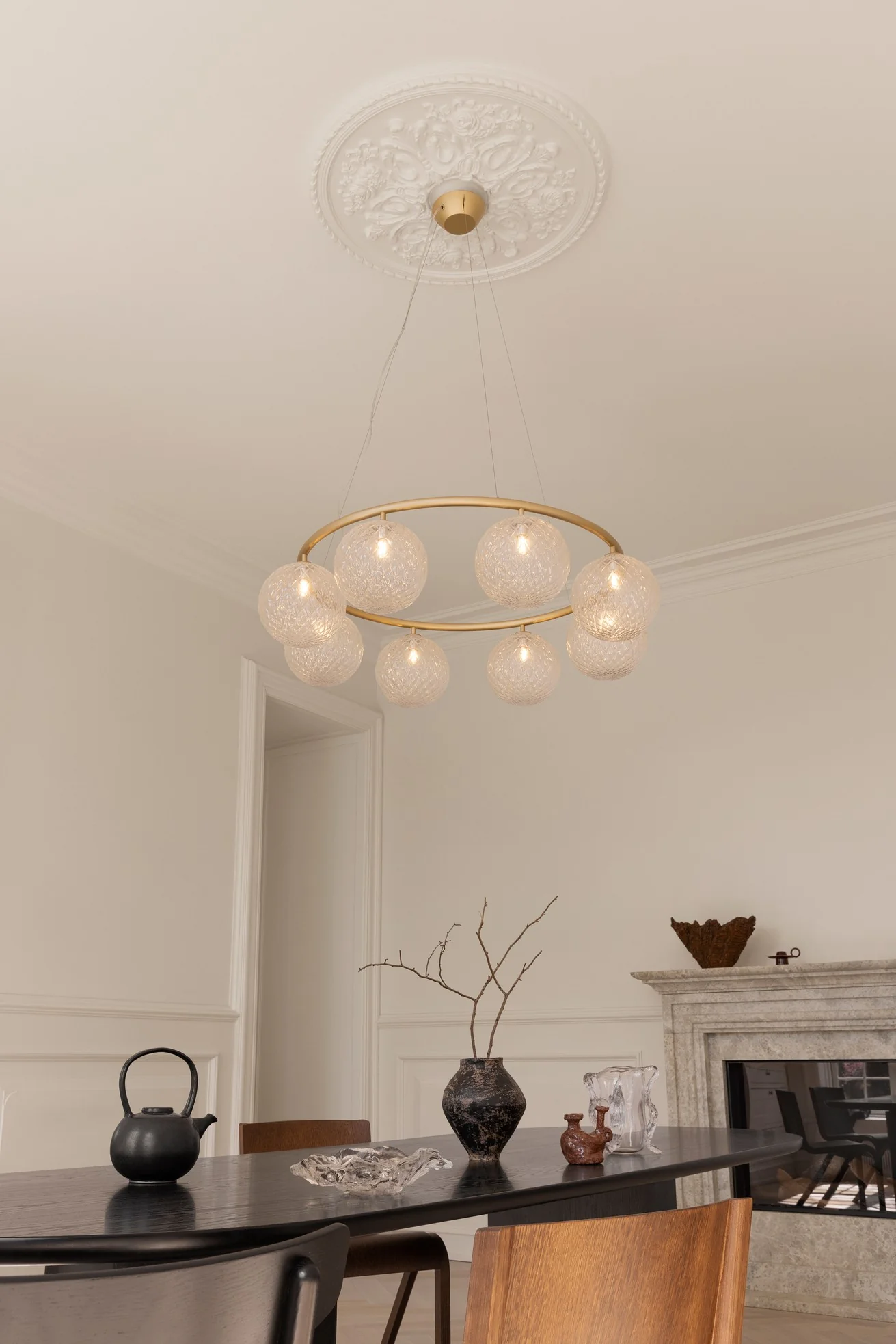 Lampa wisząca MIIRA 8 CIRCULAR mosiężny z transparentnym szkłem - Image 2