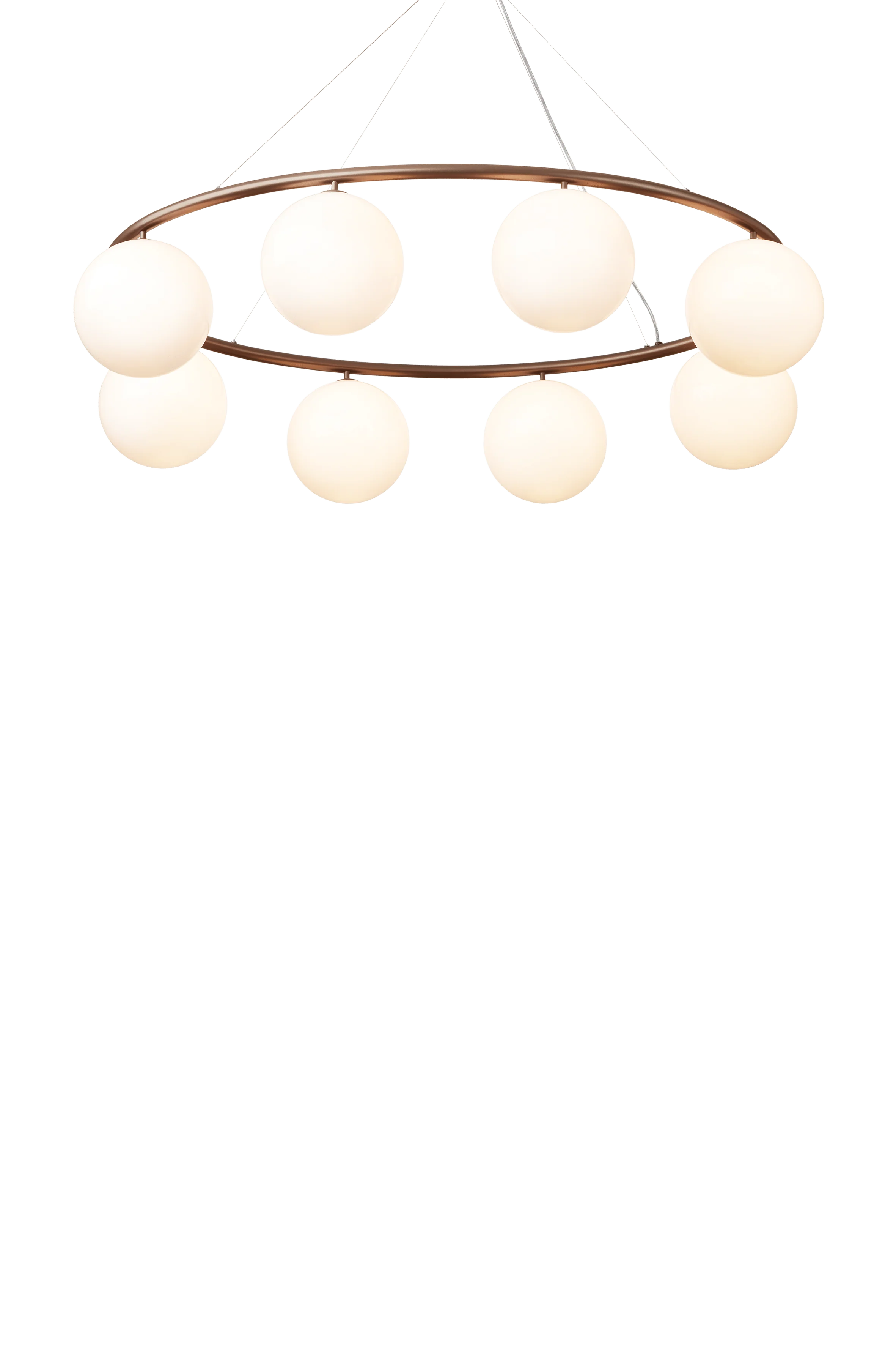 Lampa wisząca MIIRA 8 OVAL ciemnobrązowy z opalowym szkłem - Image 3