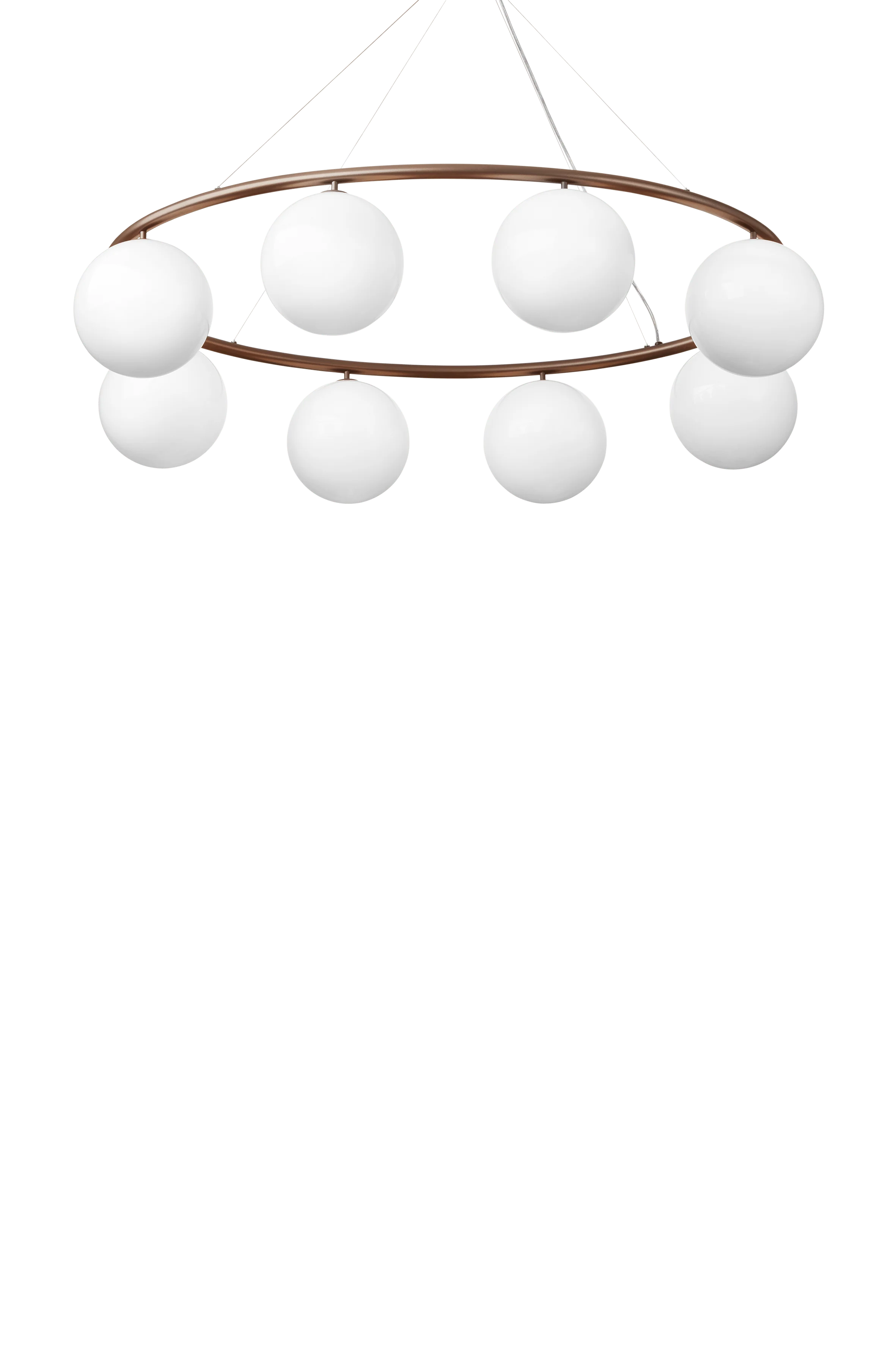 Lampa wisząca MIIRA 8 OVAL ciemnobrązowy z opalowym szkłem - Image 5