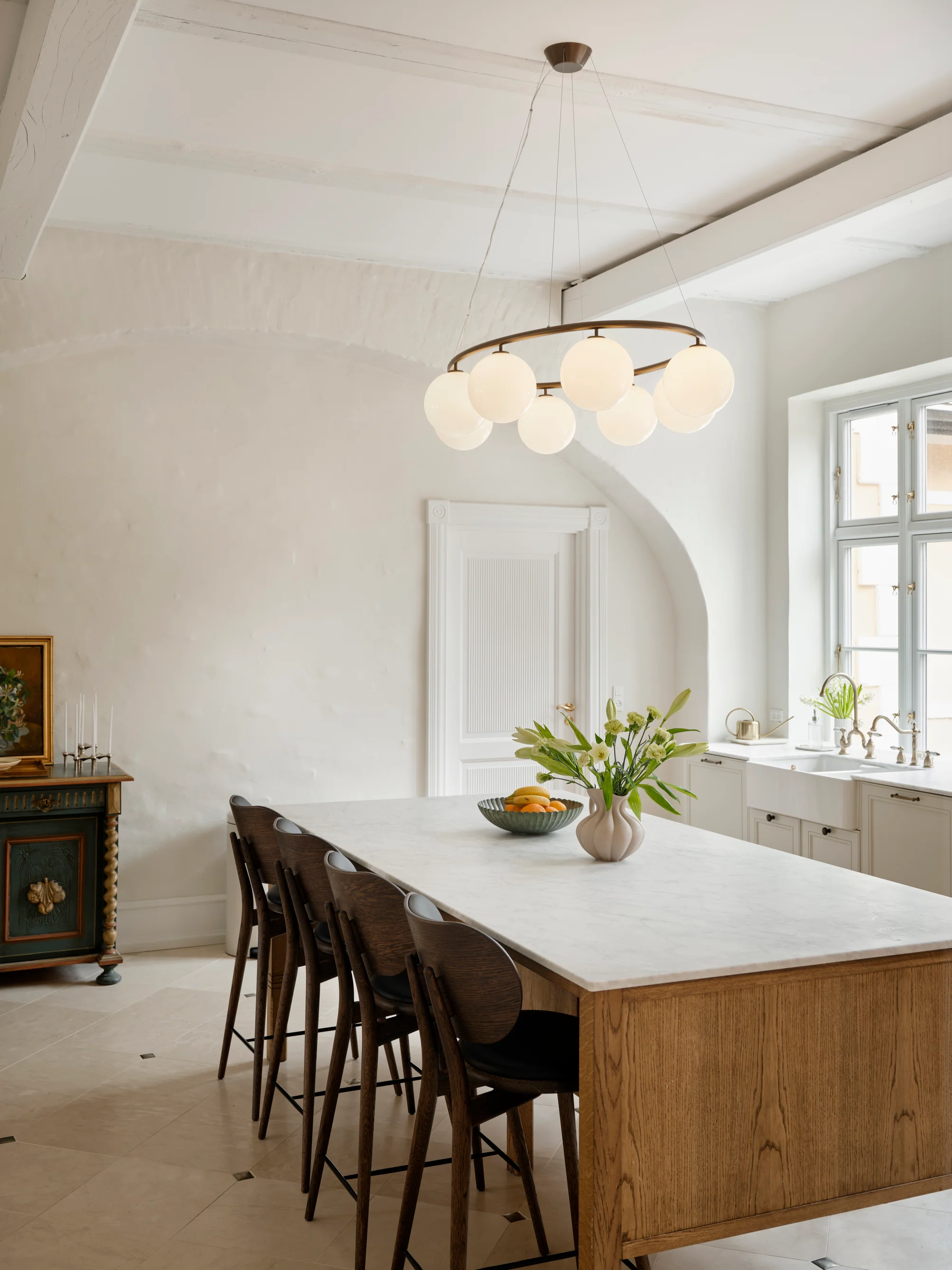 Lampa wisząca MIIRA 8 OVAL ciemnobrązowy z opalowym szkłem - Image 6