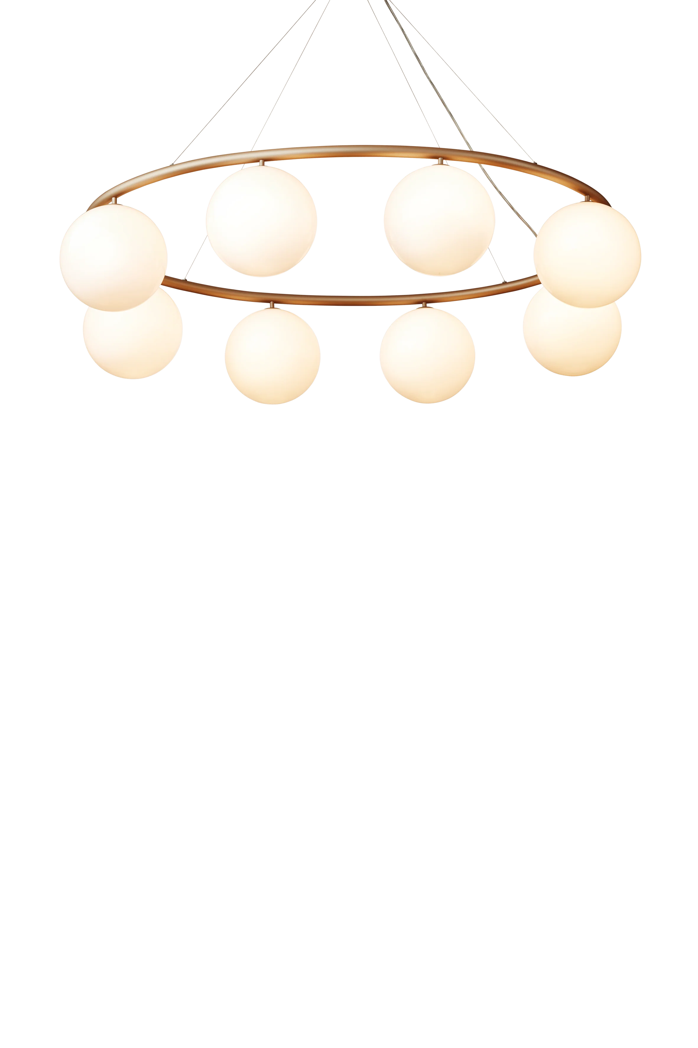 Lampa wisząca MIIRA 8 OVAL mosiężny z opalowym szkłem - Image 3
