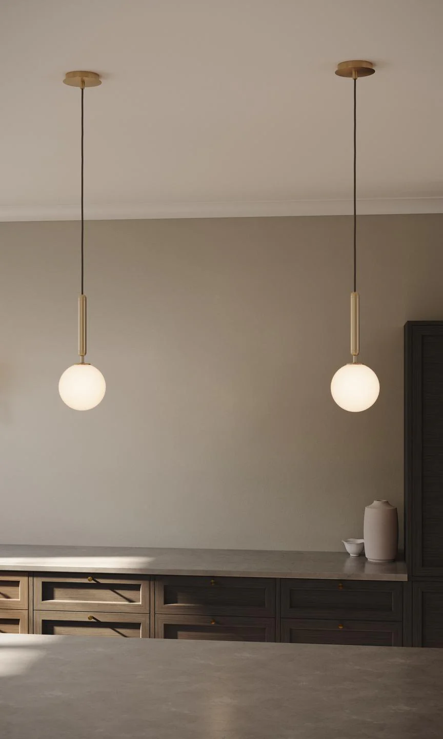 Lampa wisząca MIIRA mosiężny z opalowym szkłem - Image 3