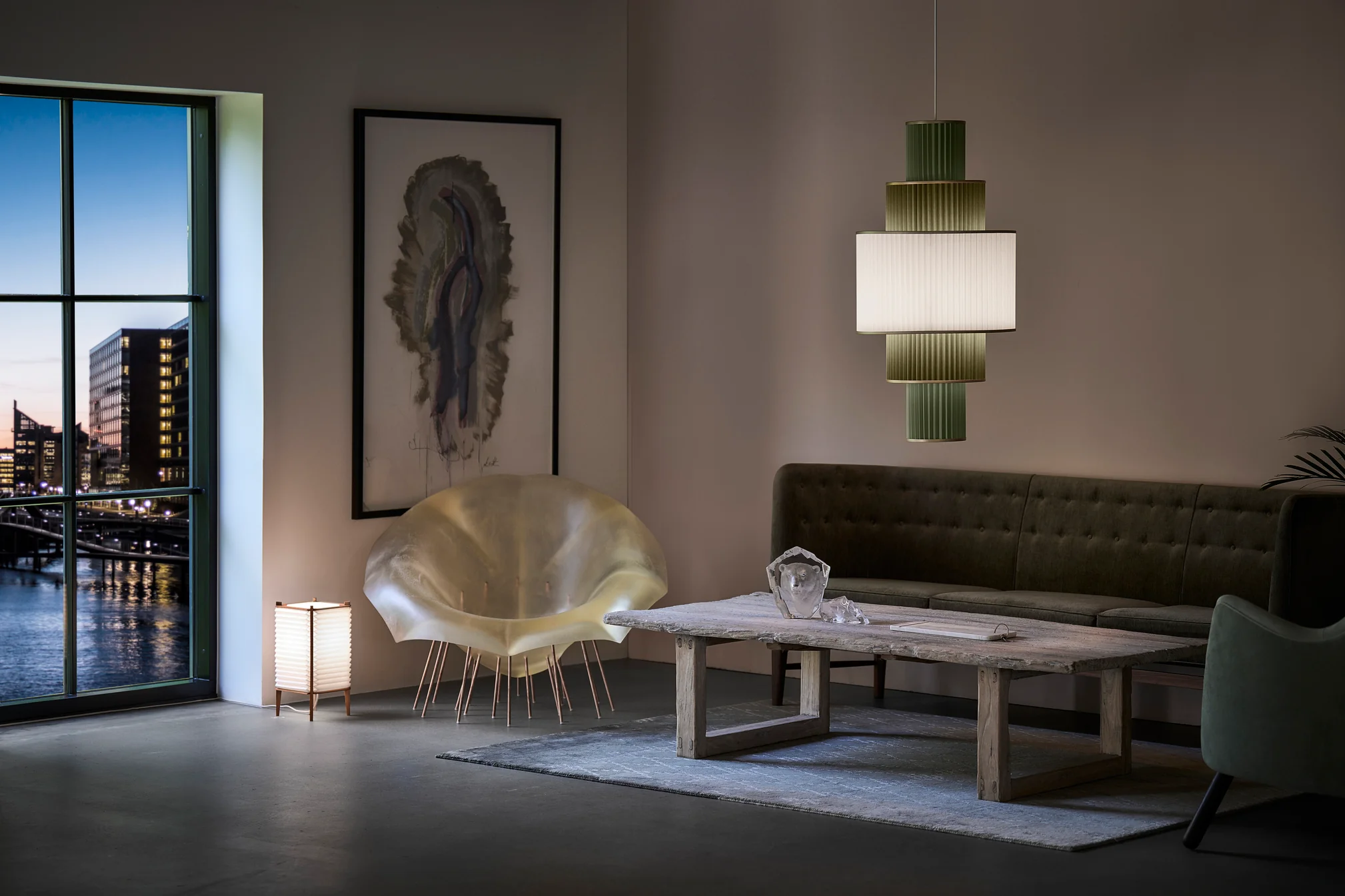 Lampa wisząca MODEL 113 PLIVELLO biały ze złotym - Image 2