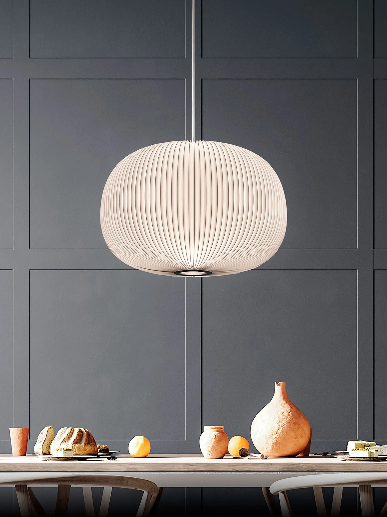 Lampa wisząca MODEL 132 LAMELLA 1 biały z czarnym wykończeniem - Image 8