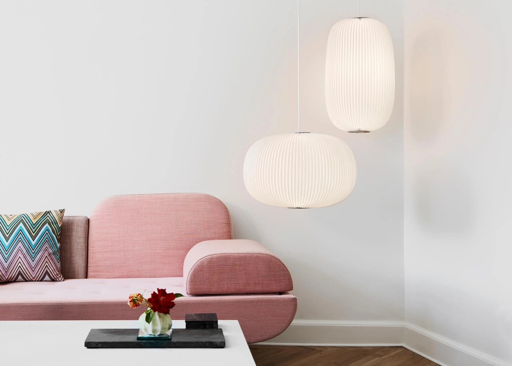 Lampa wisząca MODEL 133 LAMELLA 2 biały ze srebrnym wykończeniem - Image 2