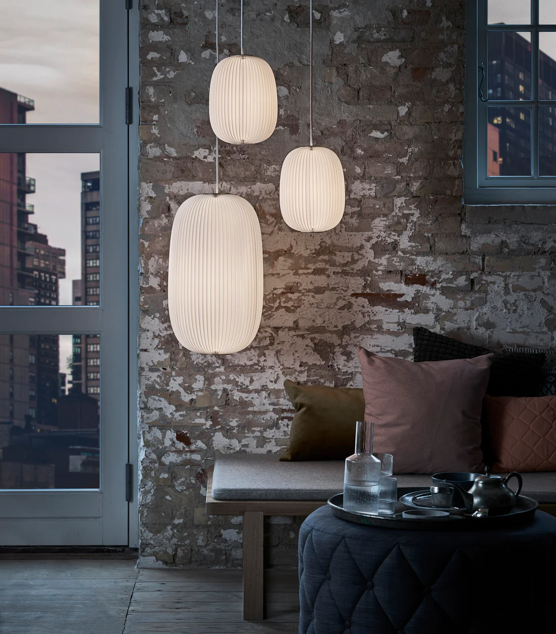 Lampa wisząca MODEL 133 LAMELLA 2 biały ze srebrnym wykończeniem - Image 6