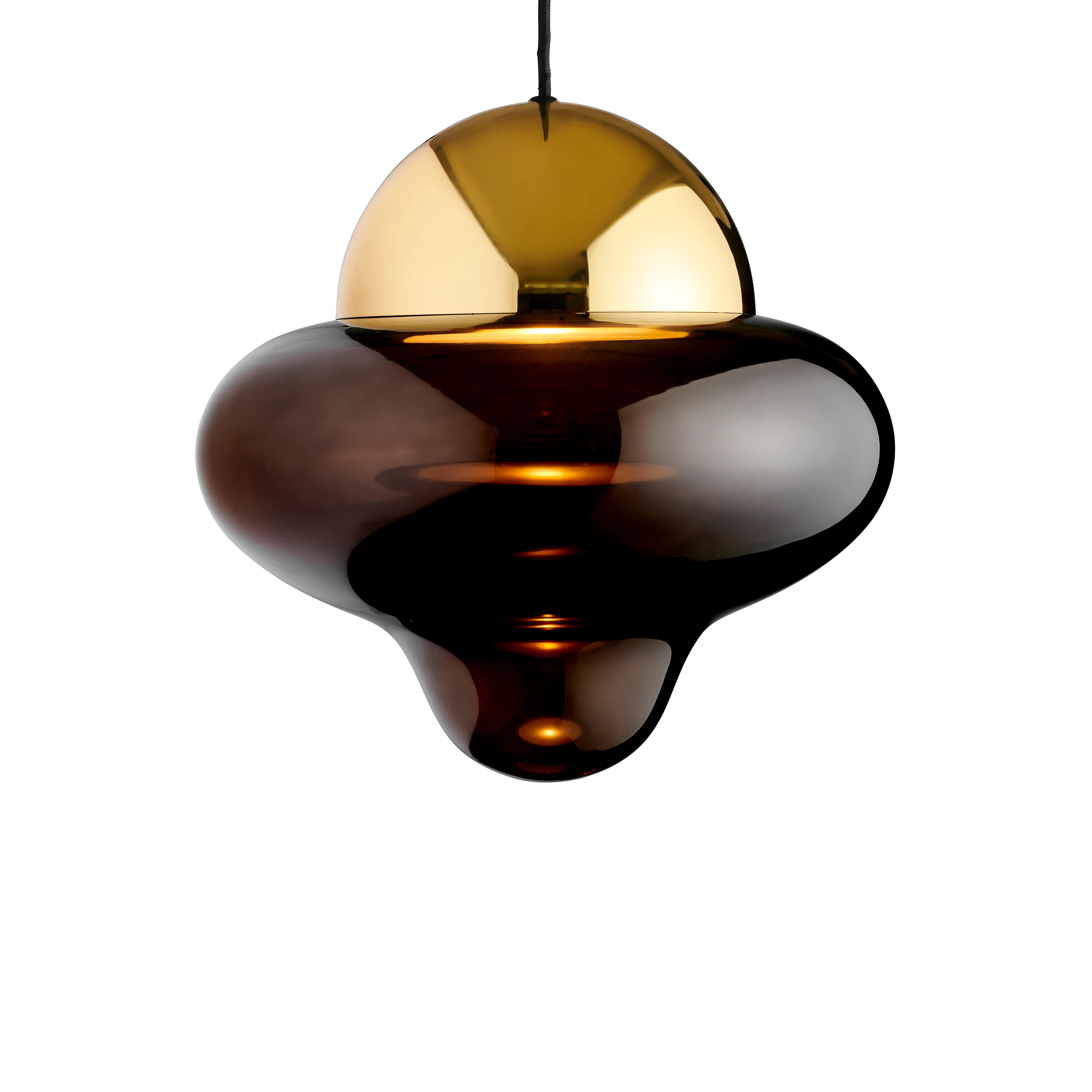 Lampa wisząca NUTTY szkło brązowe ze złotym wykończeniem - Image 3