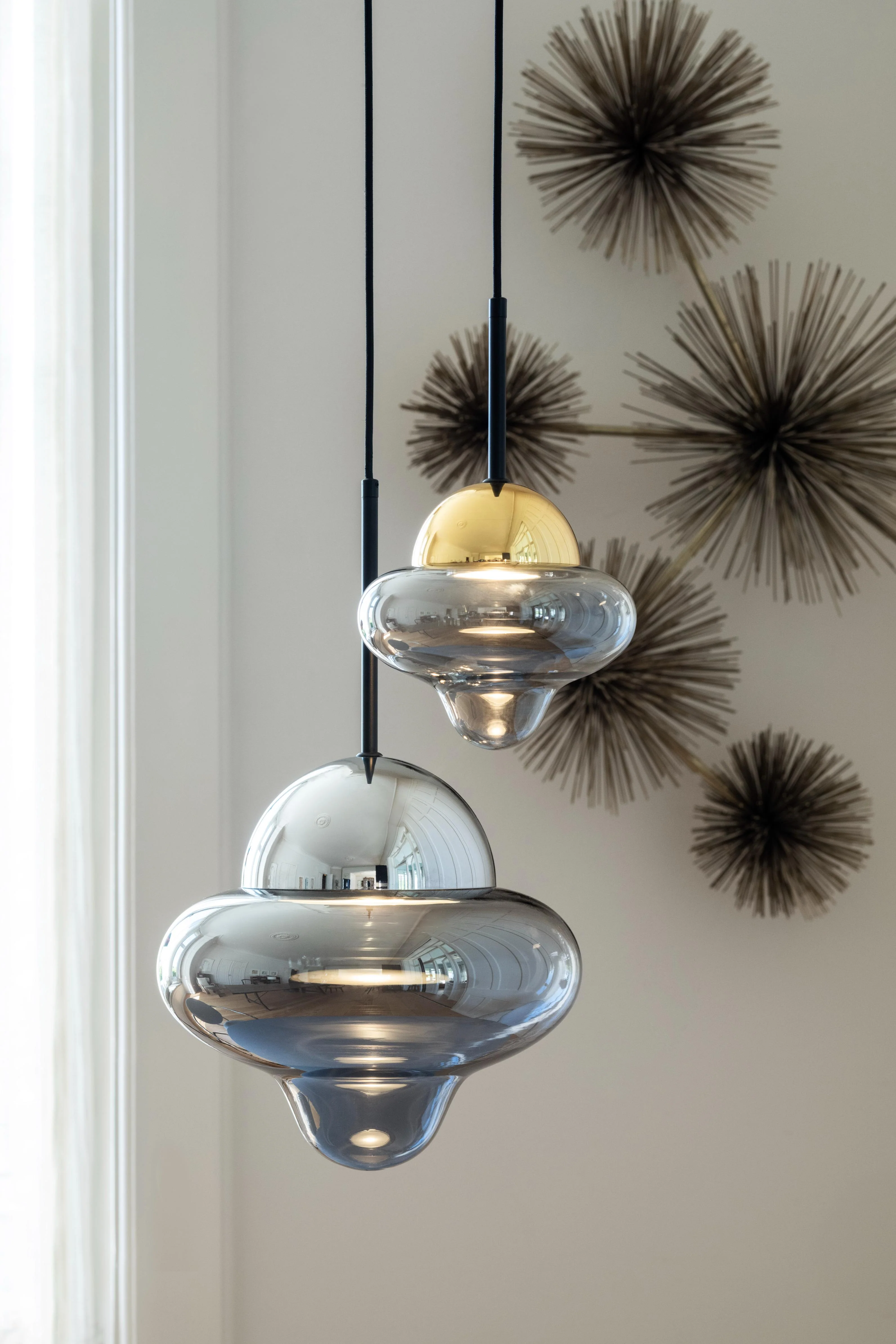 Lampa wisząca NUTTY szkło dymione ze srebrnym wykończeniem - Image 8