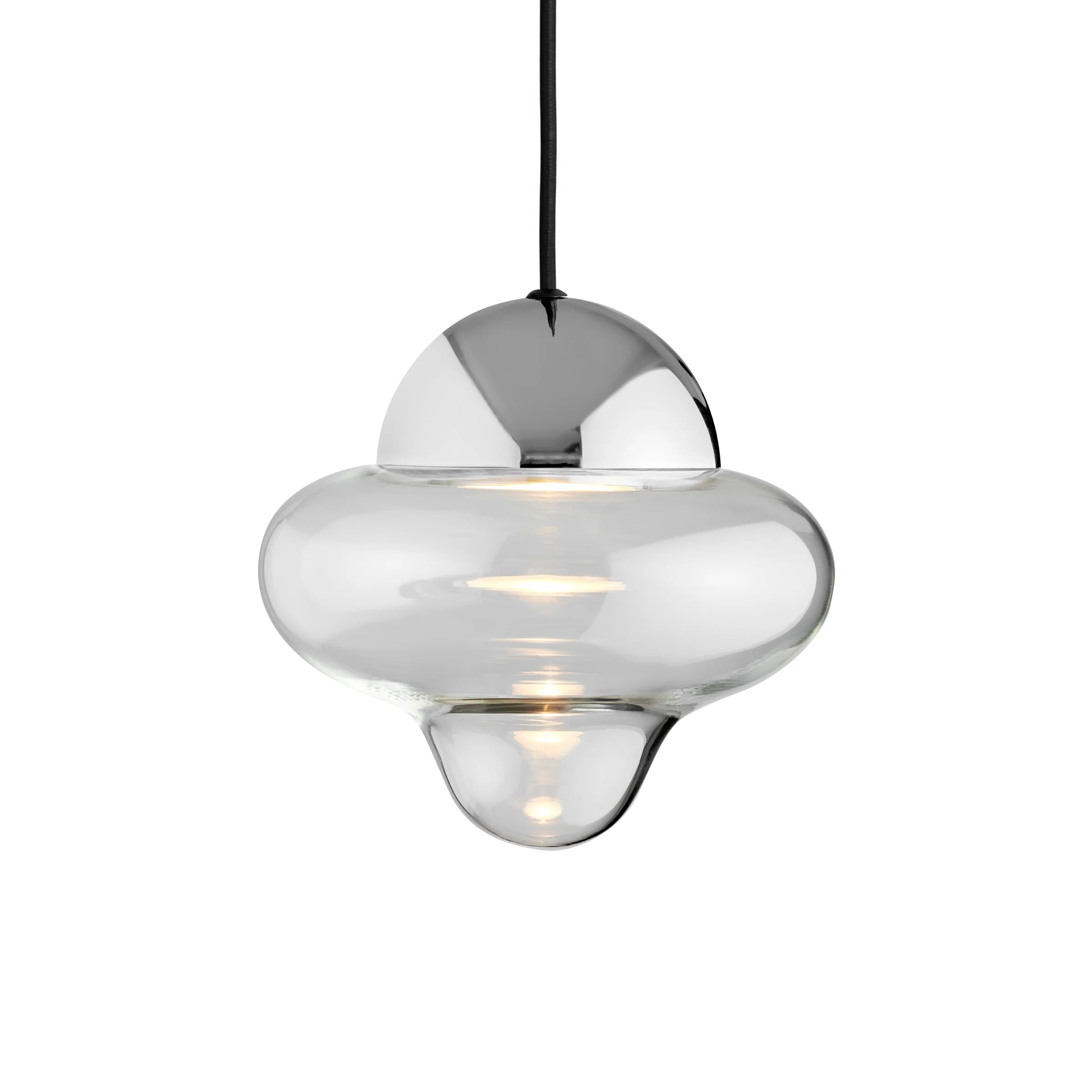 Lampa wisząca NUTTY szkło transparentne ze srebrnym wykończeniem