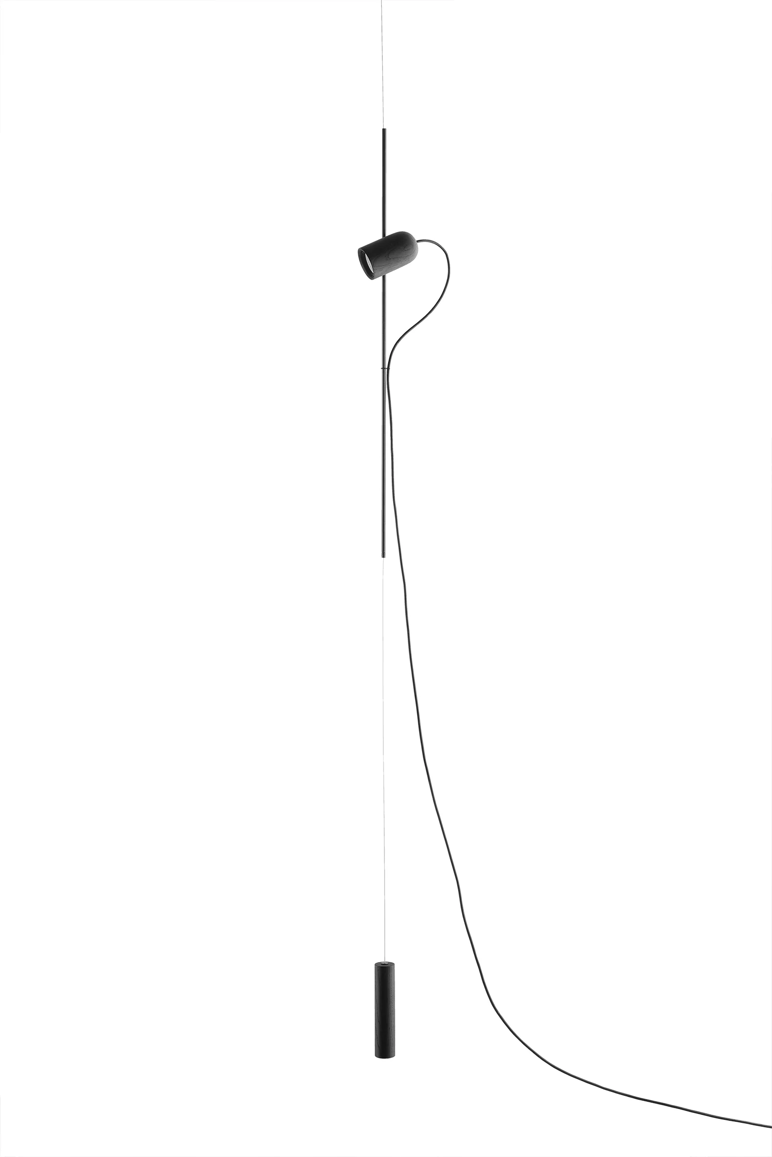 Lampa wisząca ONFA czarne drewno jesionowe z grafitowym wykończeniem