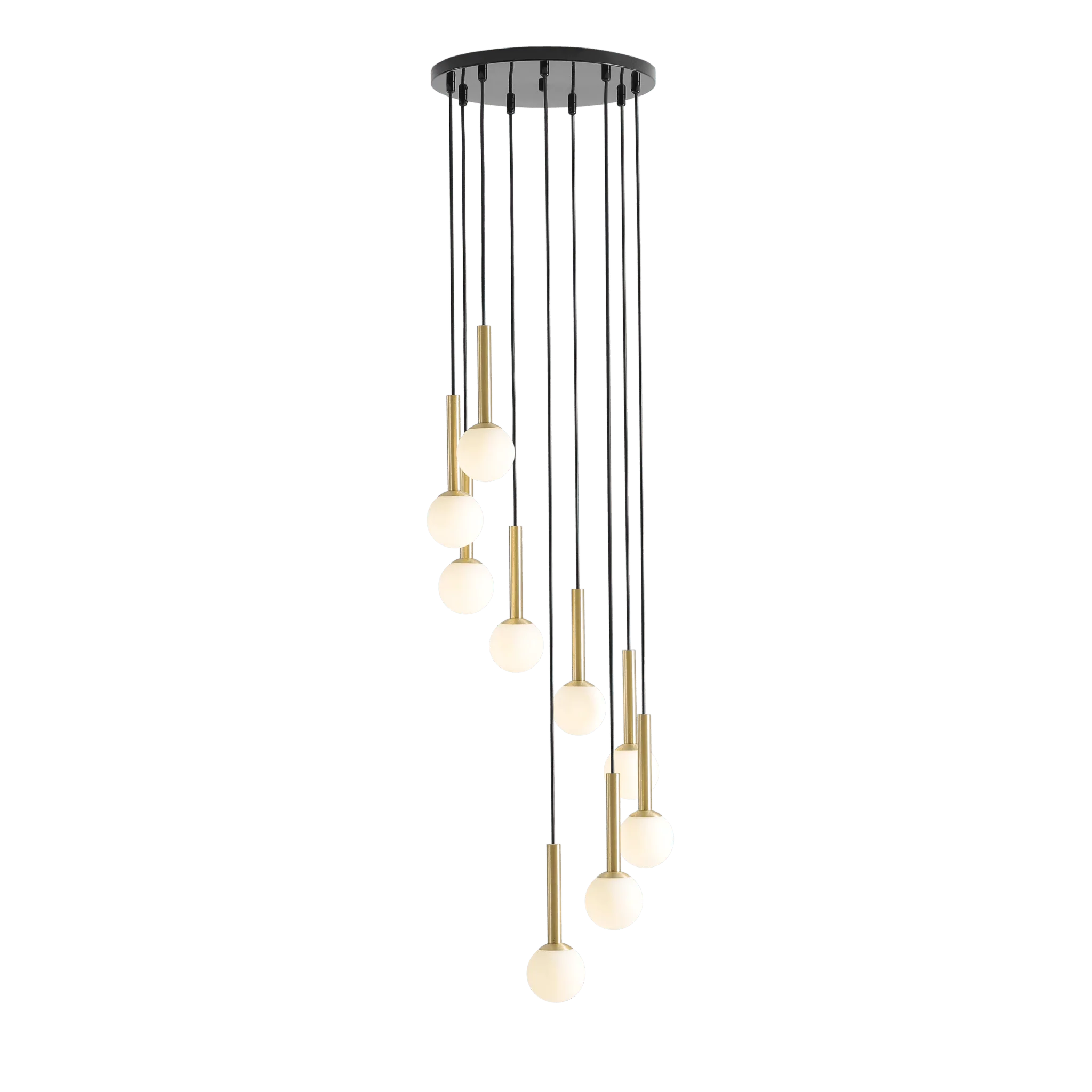Lampa wisząca RIU GRAND czarny z mosiężnym wykończeniem