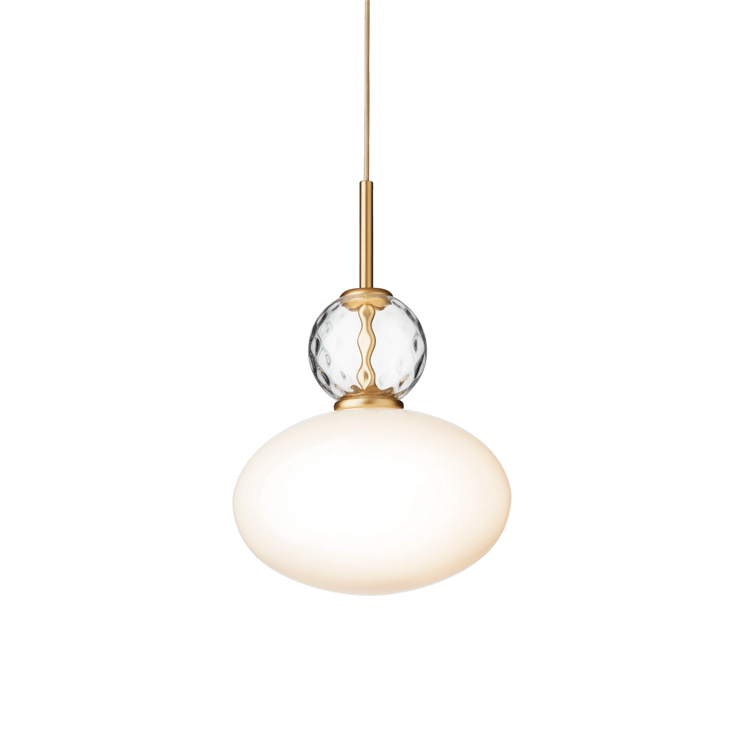 Lampa wisząca RIZZATTO 32 mosiężny z opalowym szkłem