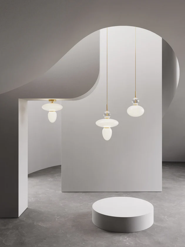 Lampa wisząca RIZZATTO 43 mosiężny z opalowym szkłem - Image 5