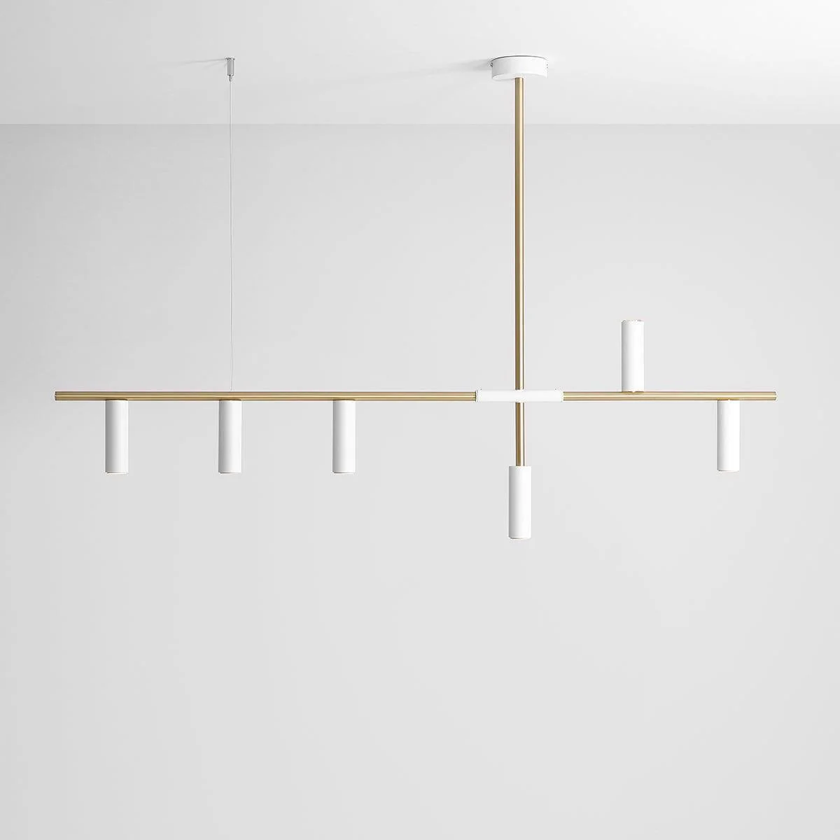 Lampa wisząca TREVO biały z mosiężnym wykończeniem - Image 2