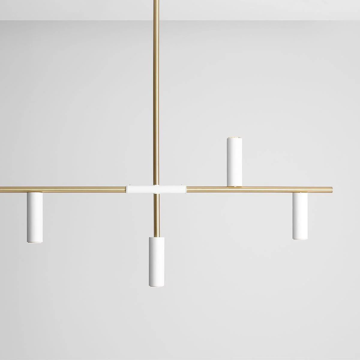 Lampa wisząca TREVO biały z mosiężnym wykończeniem - Image 3
