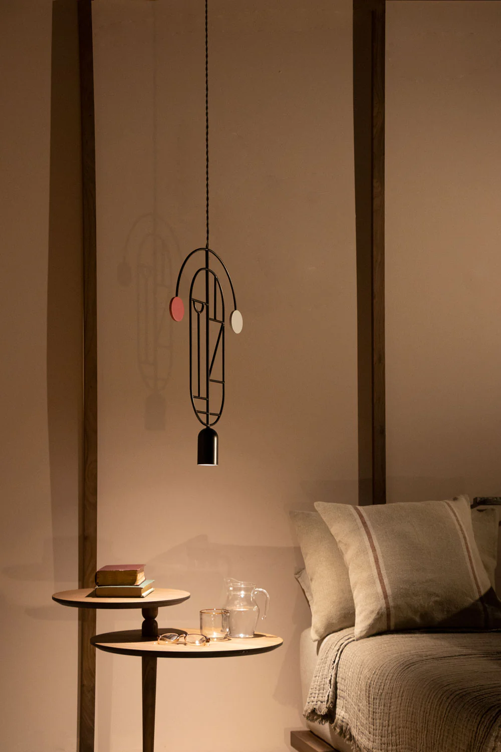 Lampa wisząca WOODEN DOTS WD07 grafitowy z drewnem orzechowym - Image 2