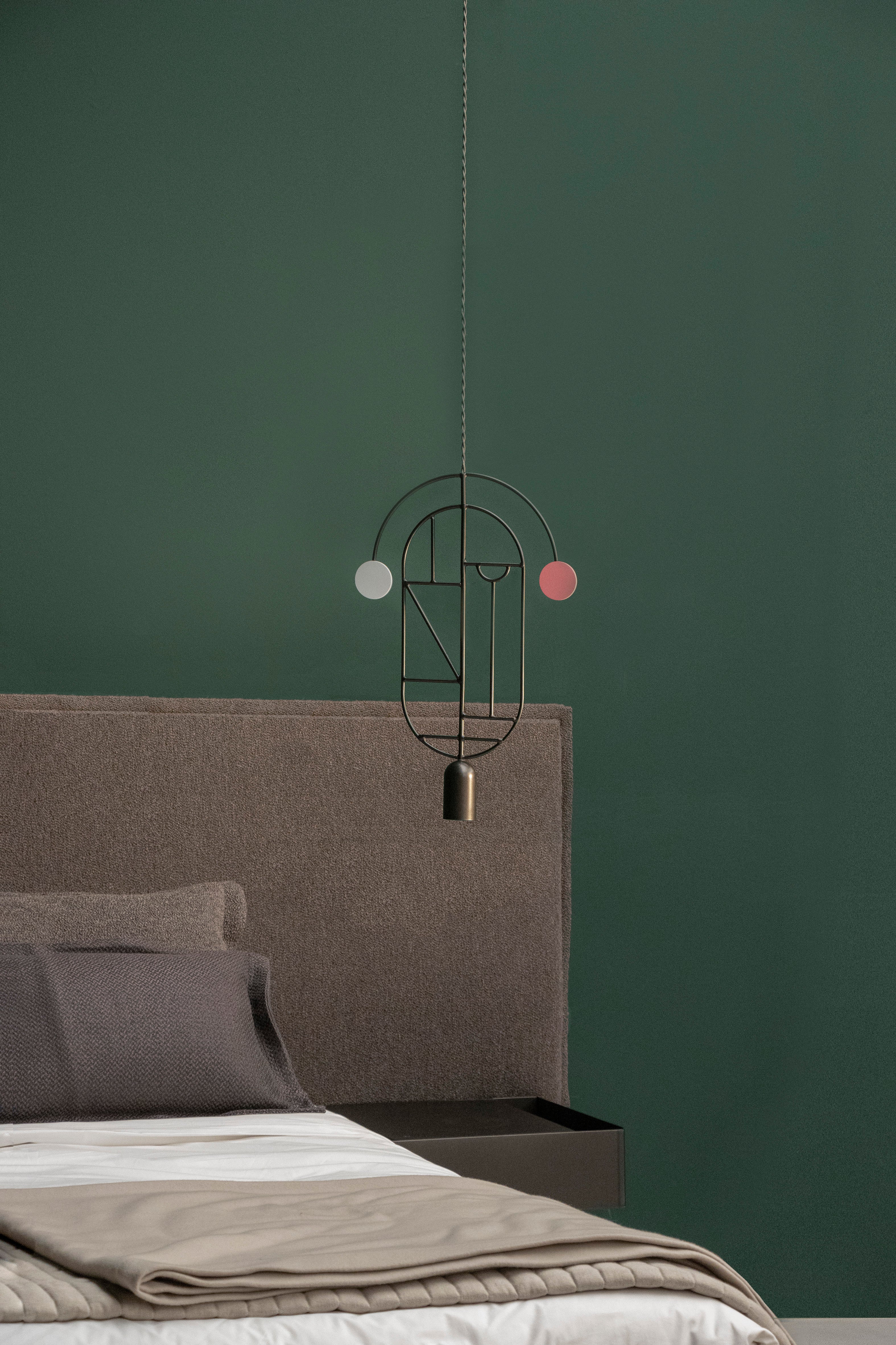 Lampa wisząca WOODEN DOTS WD07 grafitowy z drewnem orzechowym - Image 3