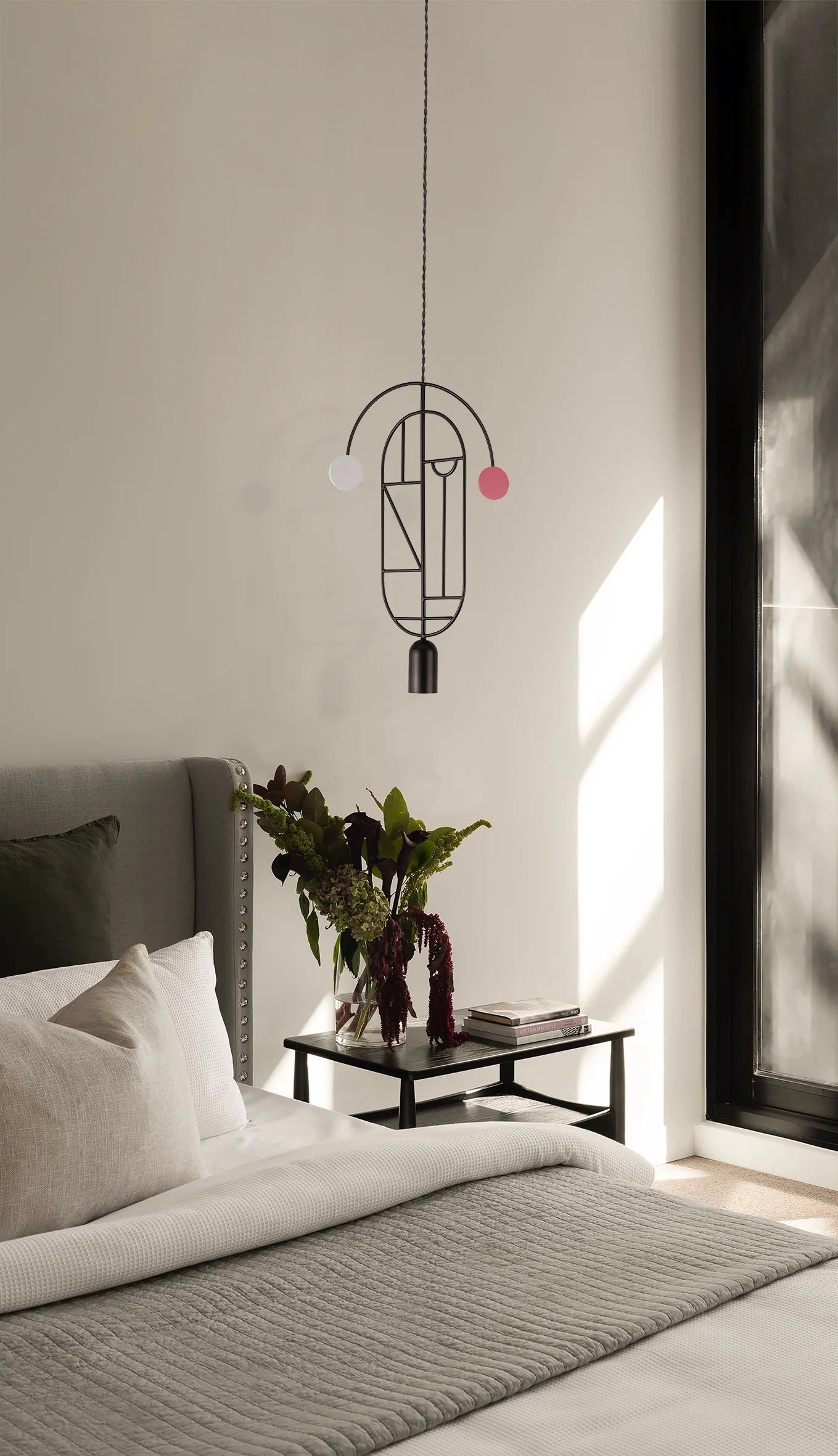 Lampa wisząca WOODEN DOTS WD07 grafitowy z drewnem orzechowym - Image 4
