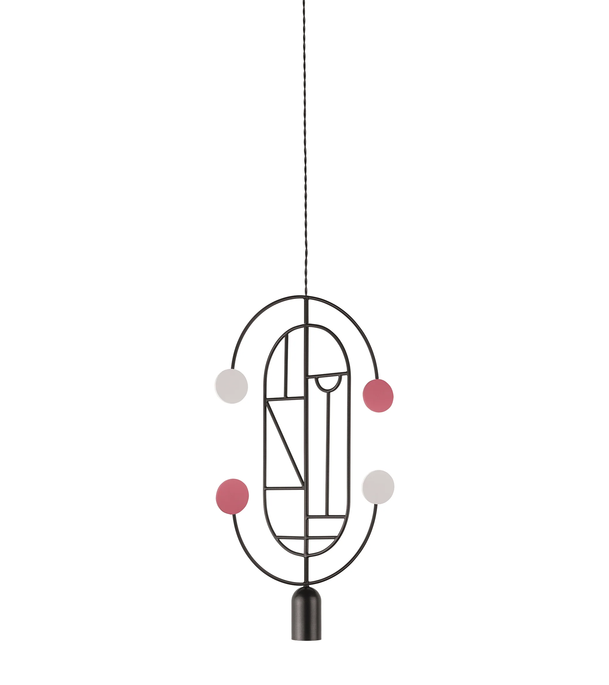 Lampa wisząca WOODEN DOTS WDS04 grafitowy z białym i czerwonym - Image 3