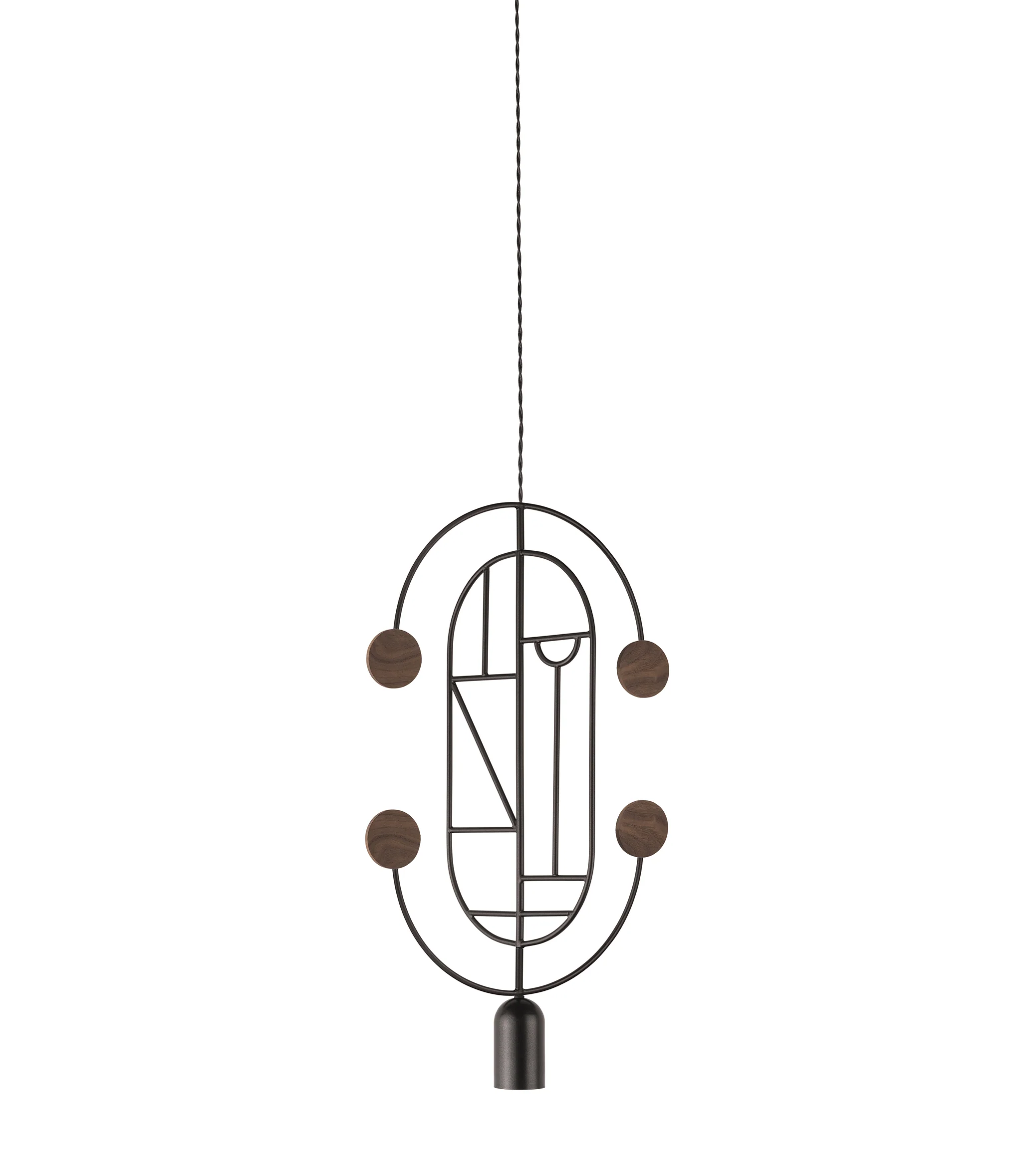 Lampa wisząca WOODEN DOTS WDS04 grafitowy z drewnem orzechowym - Image 3
