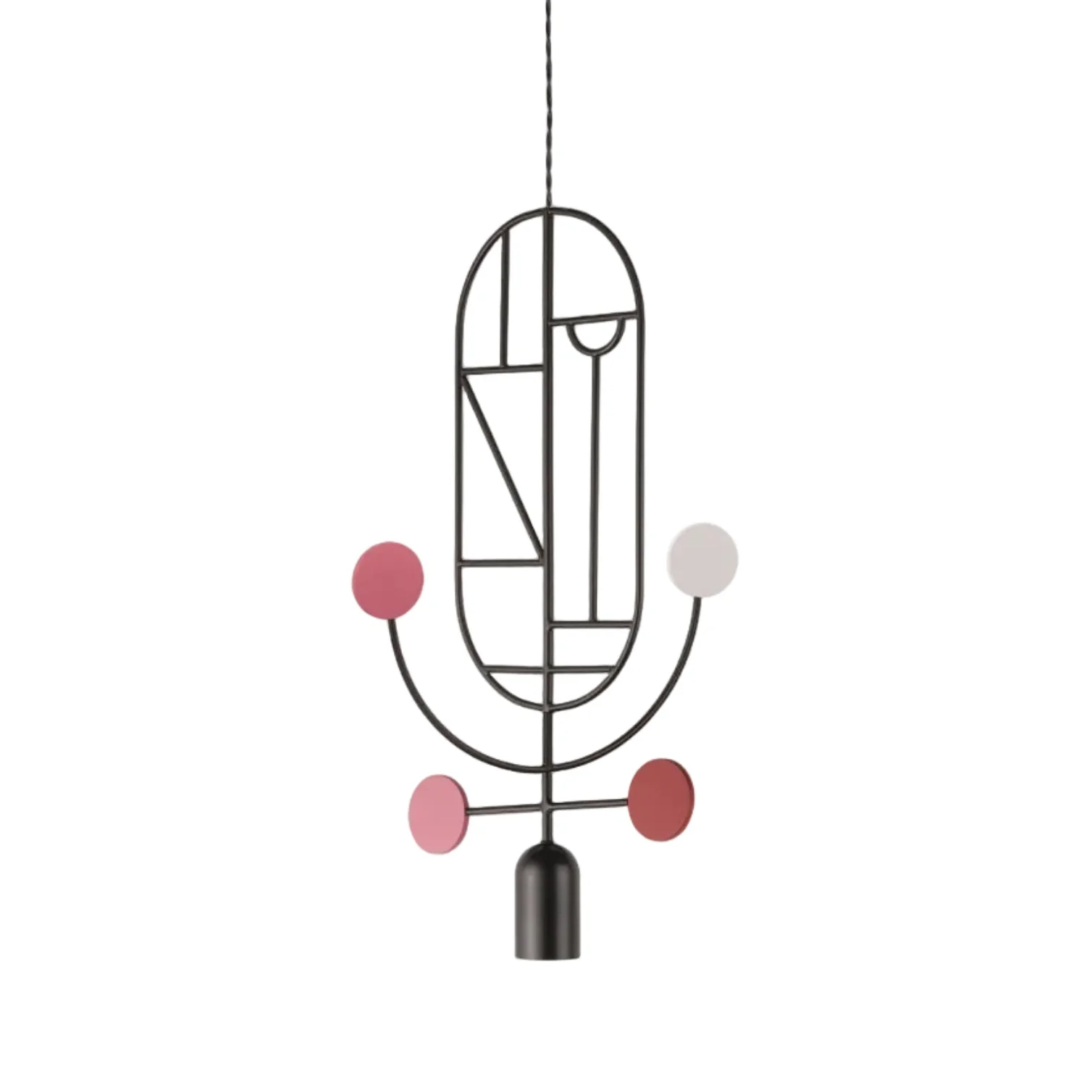 Lampa wisząca WOODEN DOTS WDS05 grafitowy z białym i czerwonym