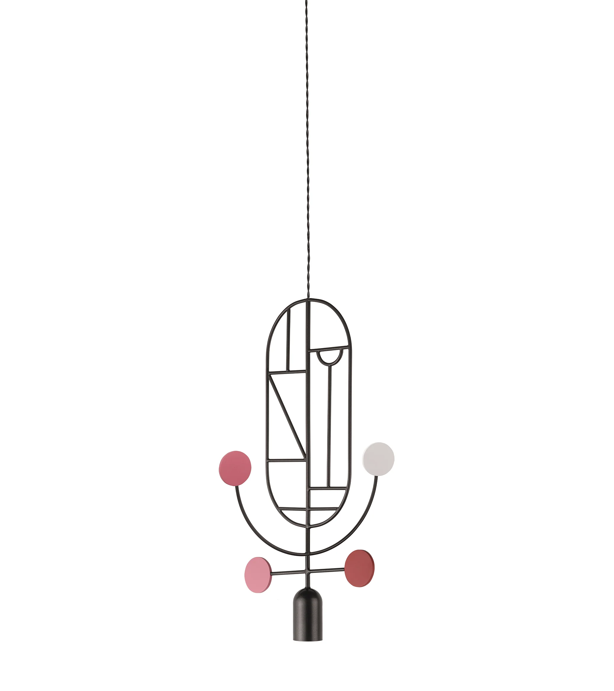 Lampa wisząca WOODEN DOTS WDS05 grafitowy z białym i czerwonym - Image 3