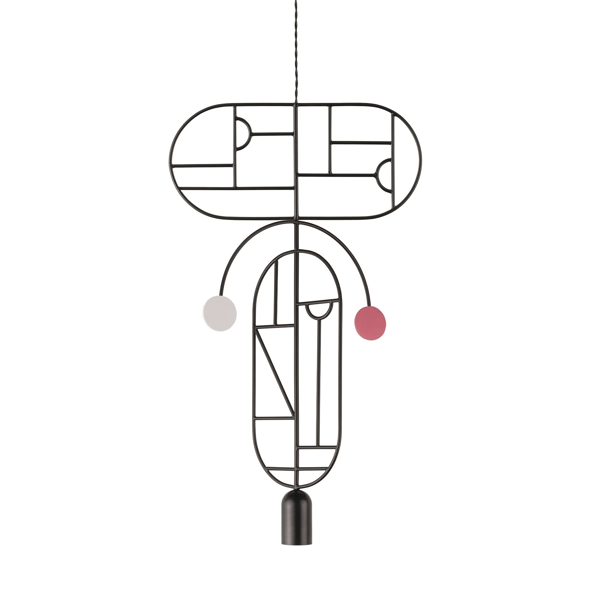 Lampa wisząca WOODEN DOTS WDS09 grafitowy z białym i czerwonym