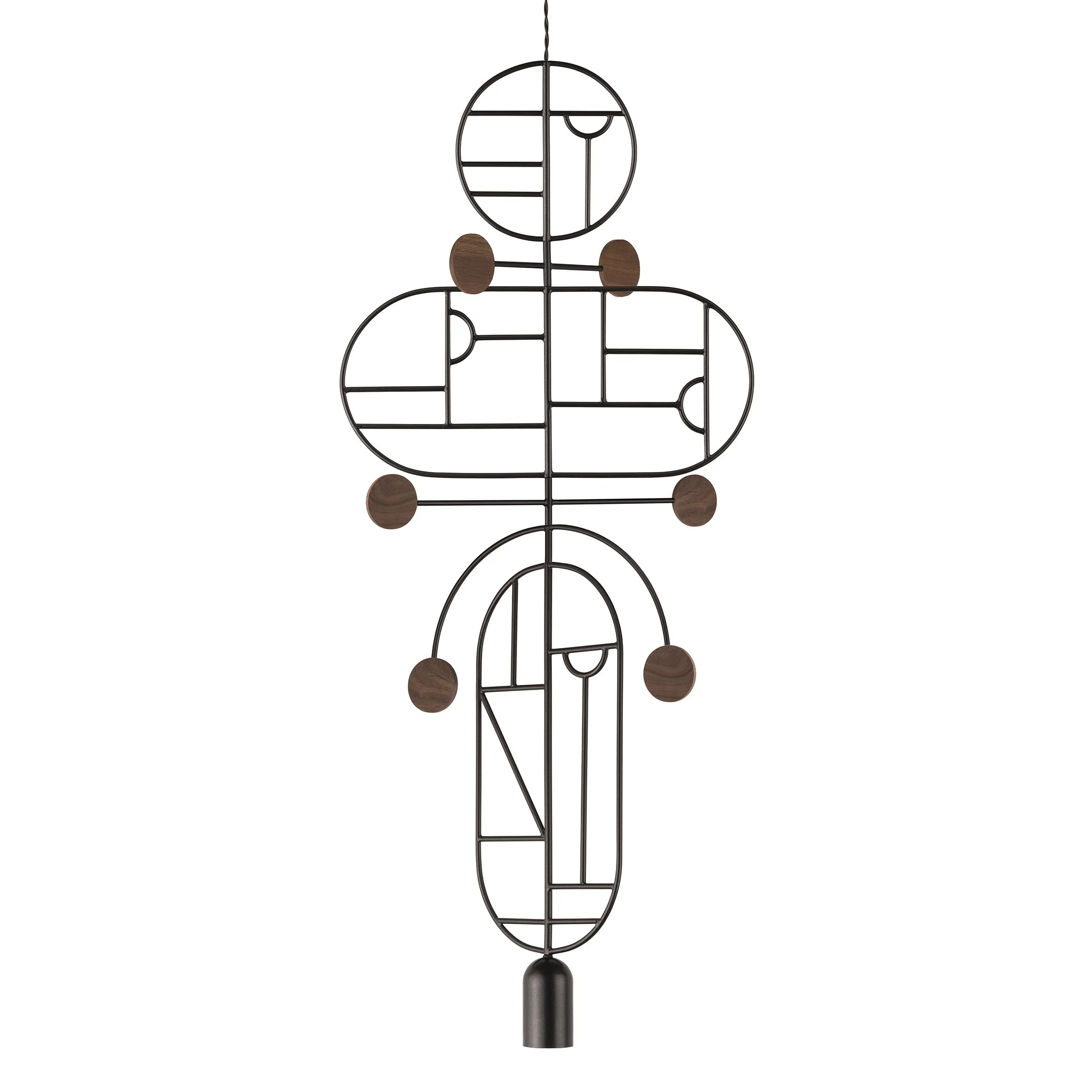 Lampa wisząca WOODEN DOTS WDS19 grafitowy z drewnem orzechowym