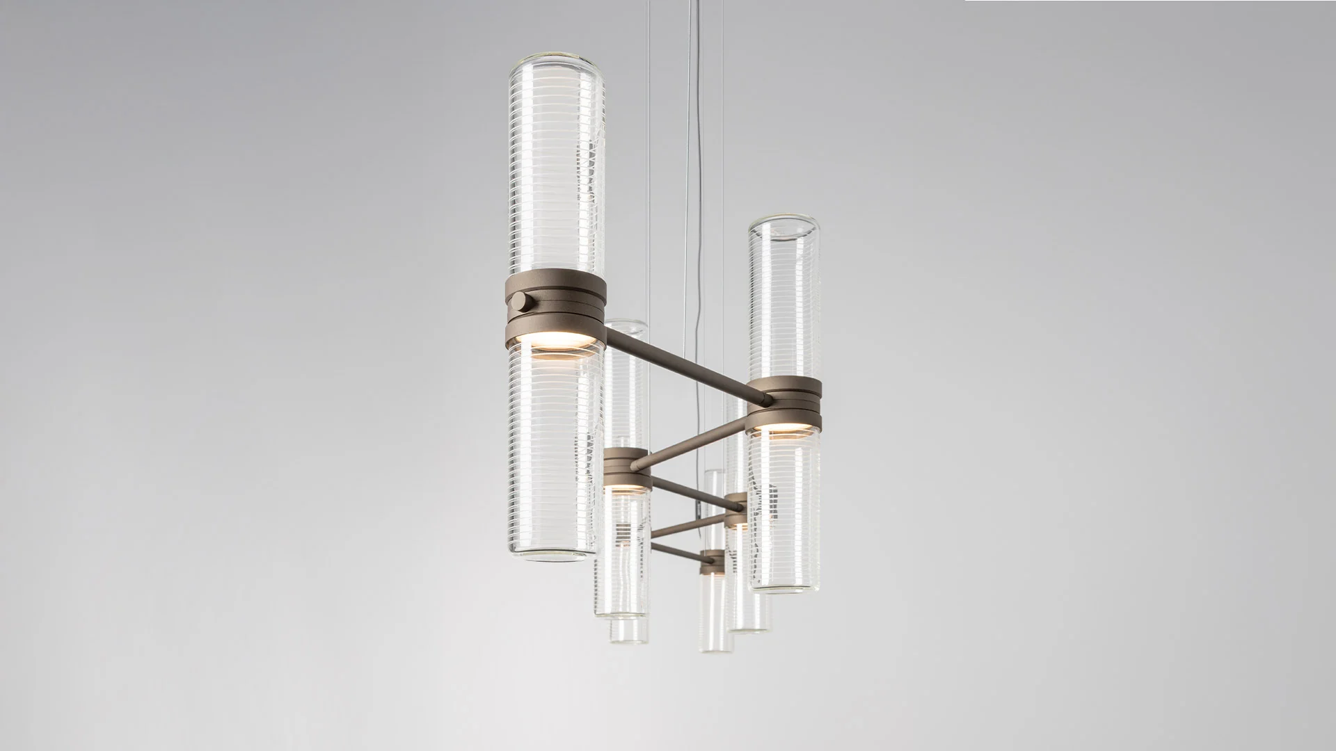 Lampa wisząca ZEPHYR LINEAR transparentny z brązowym wykończeniem - Image 2