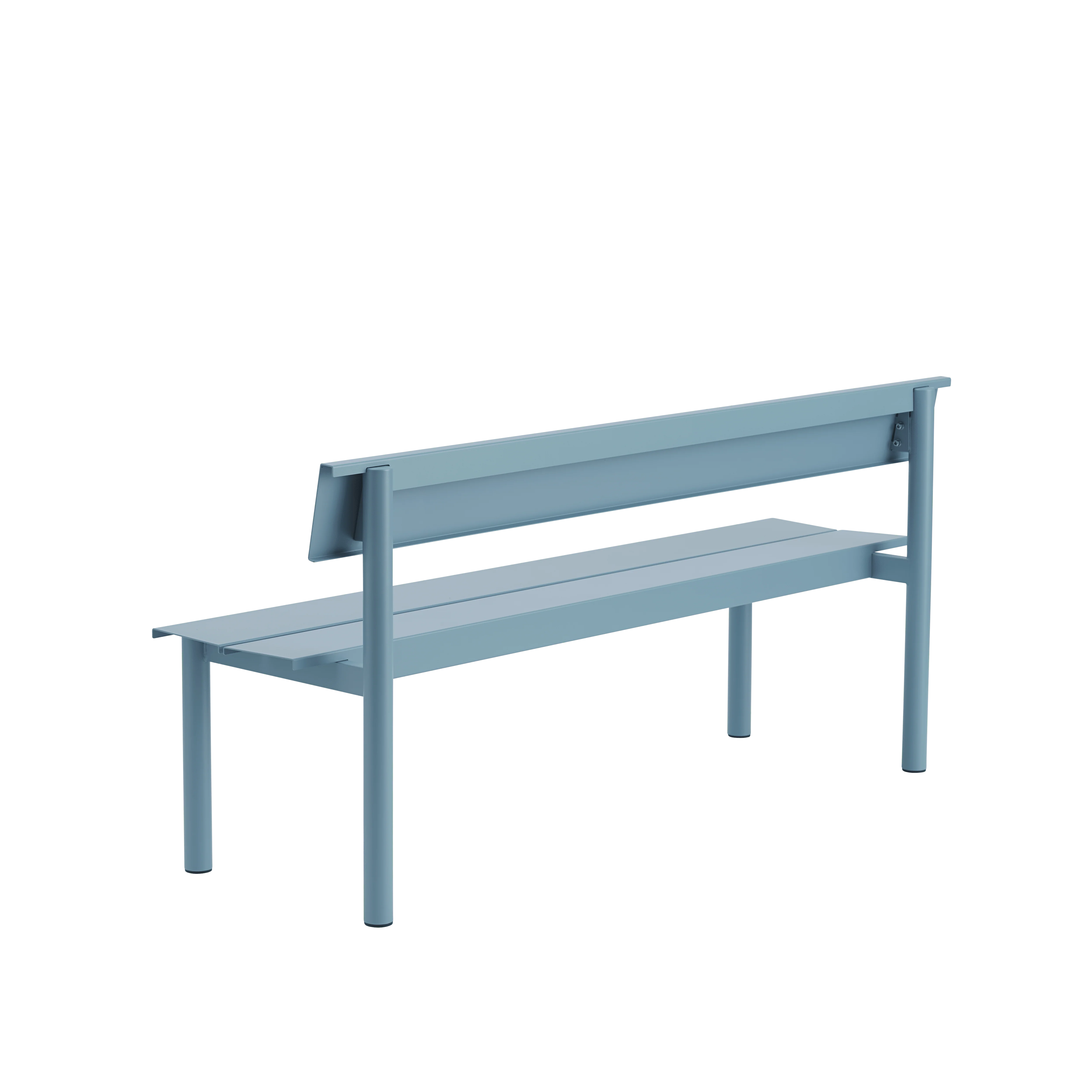 Ławka z oparciem zewnętrzna LINEAR błękitna stal - Image 5