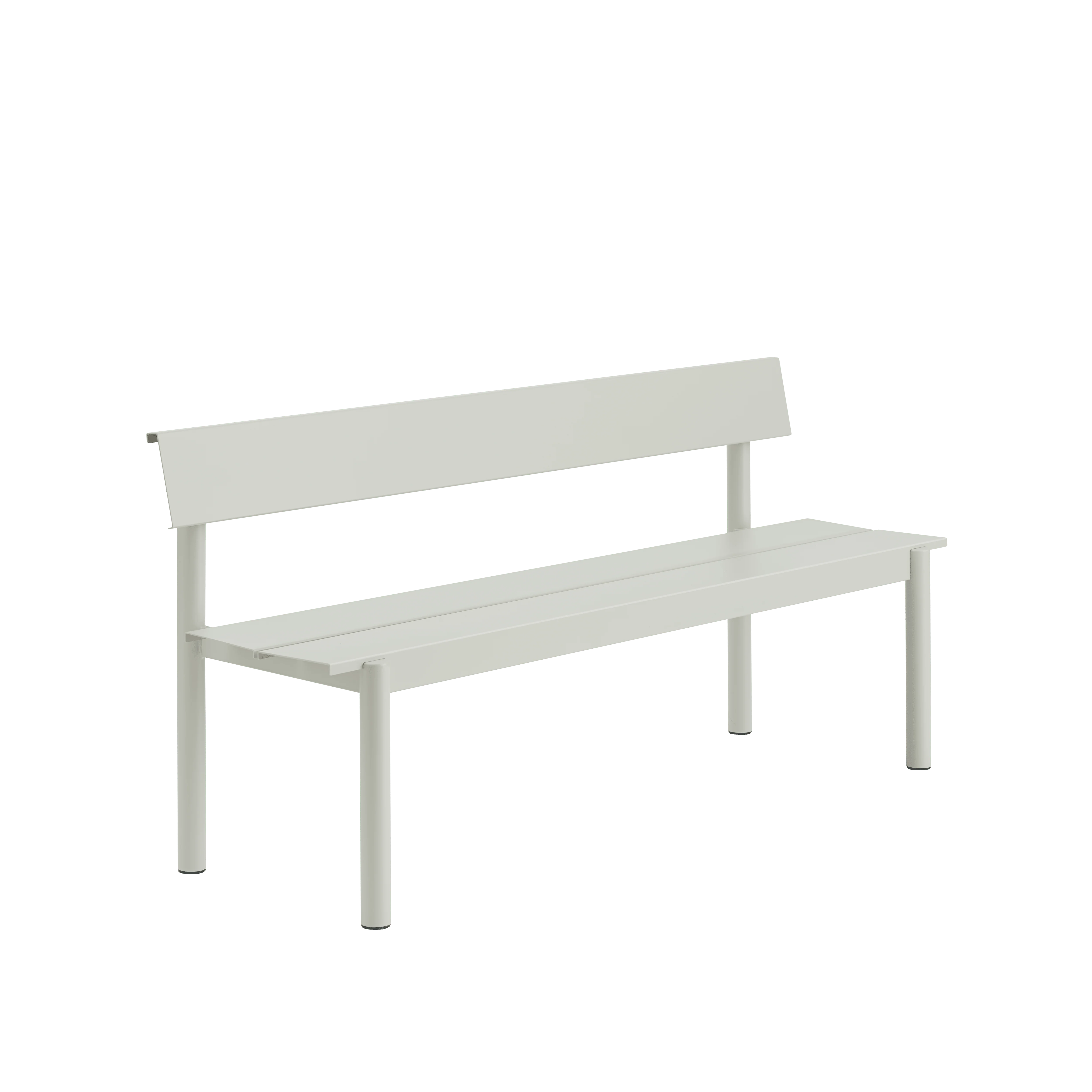 Ławka z oparciem zewnętrzna LINEAR szara stal - Image 3