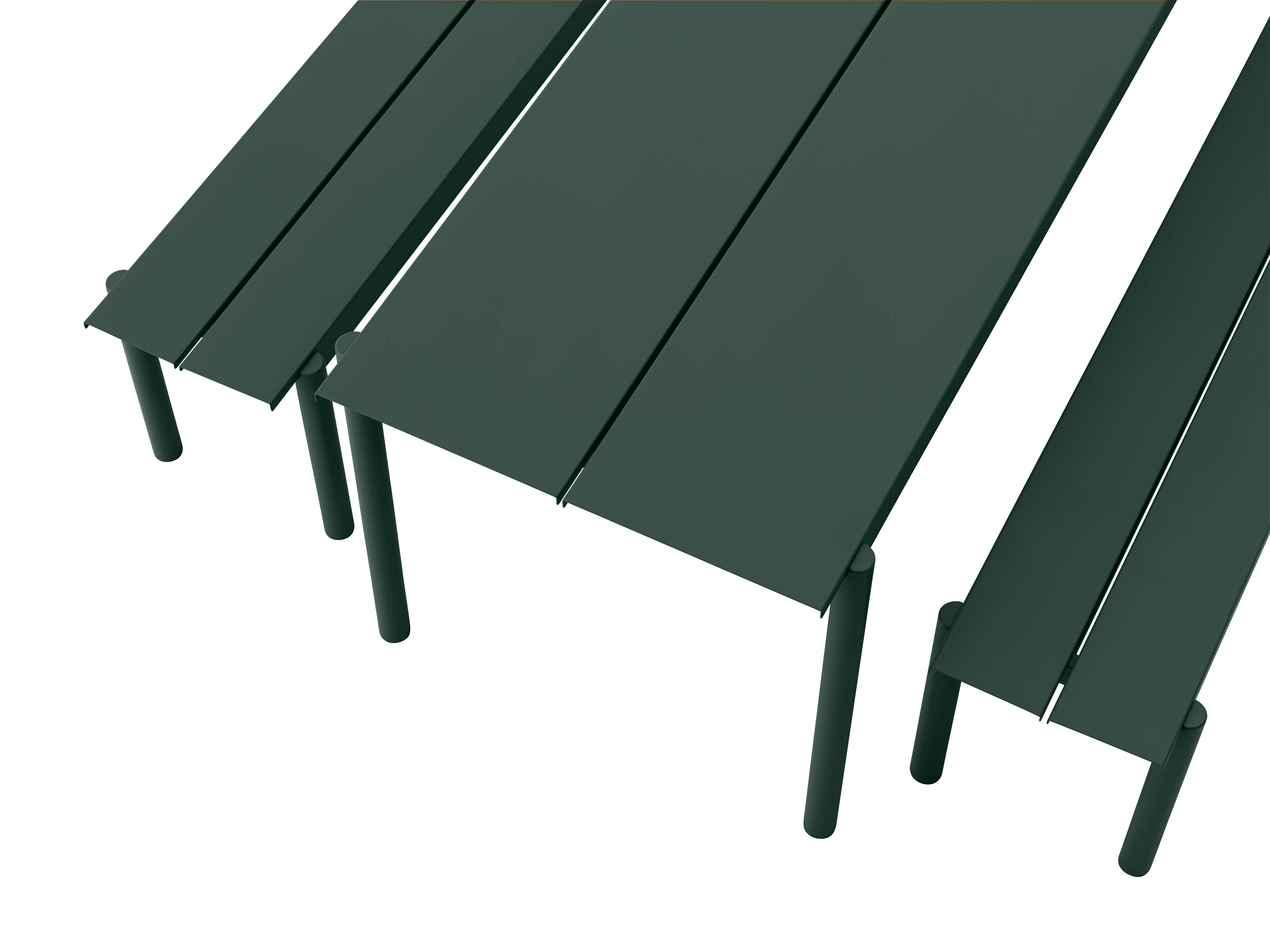 Ławka zewnętrzna LINEAR ciemnozielona stal - Image 10