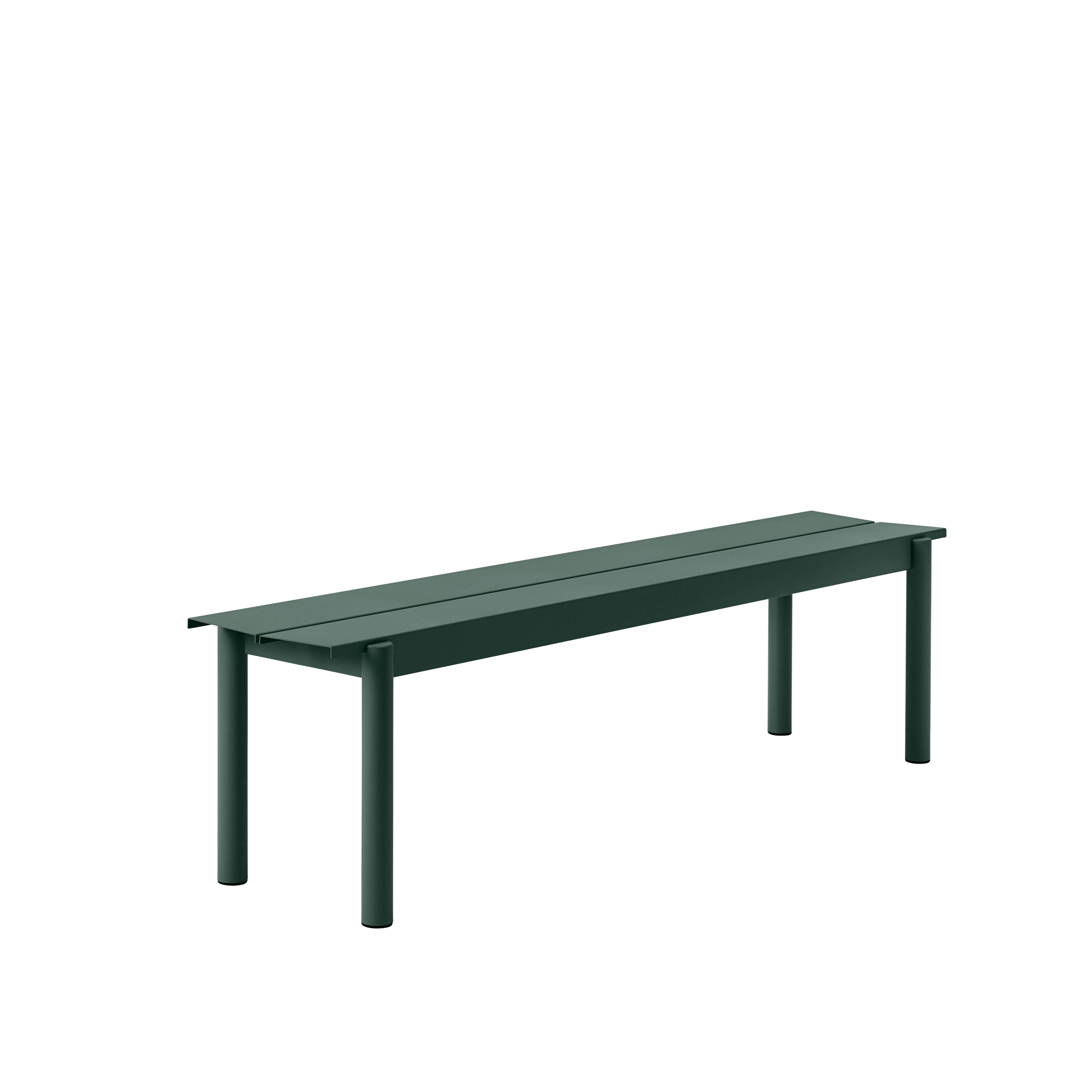 Ławka zewnętrzna LINEAR ciemnozielona stal - Image 3