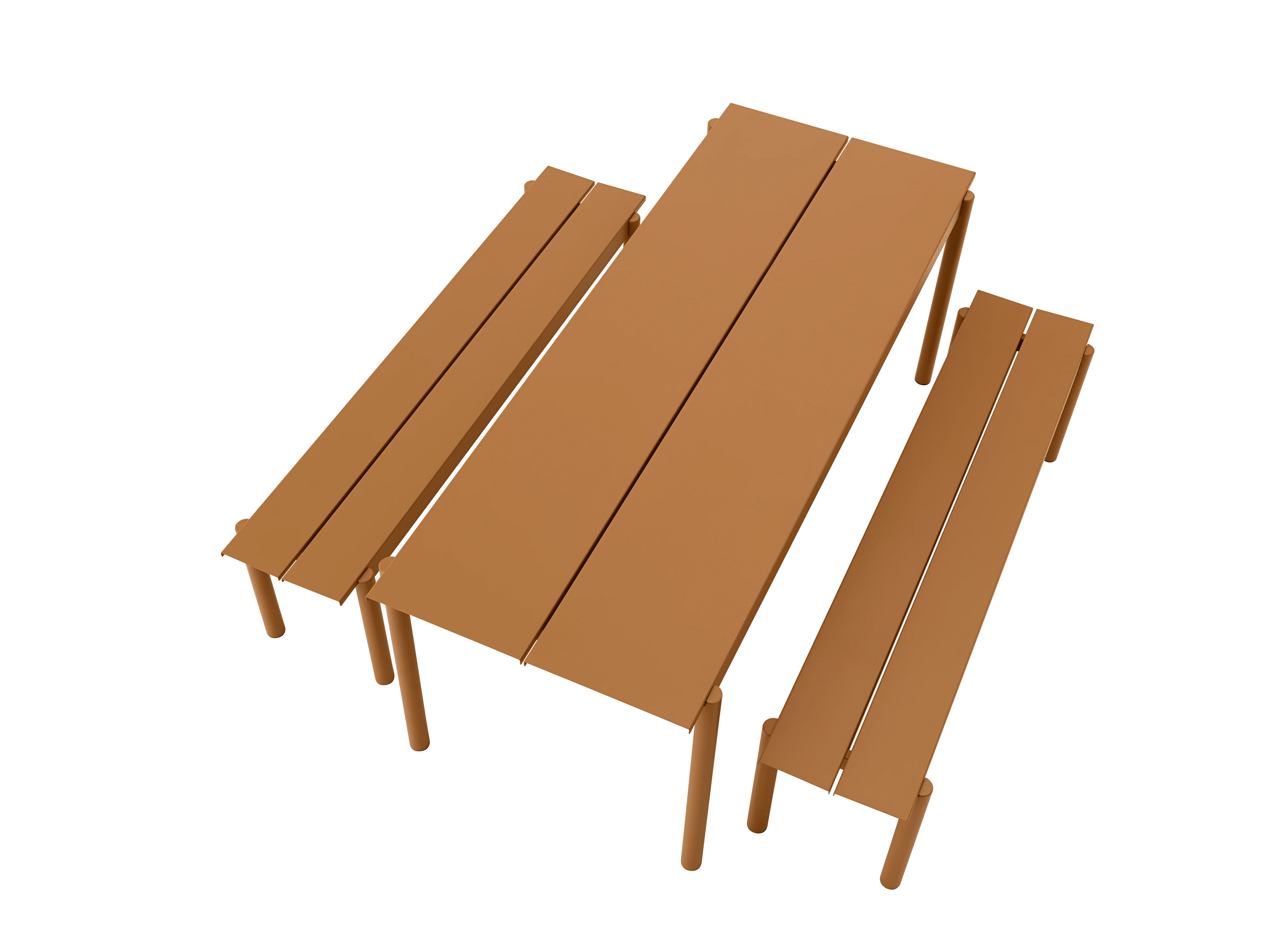 Ławka zewnętrzna LINEAR pomarańczowa stal - Image 7